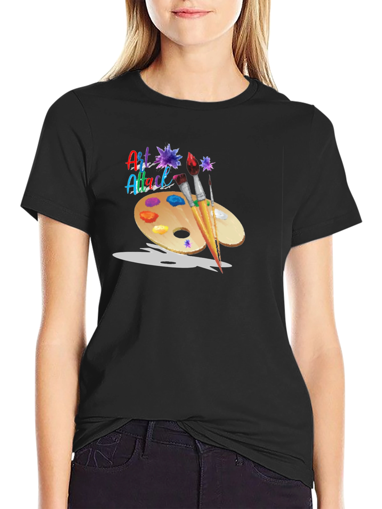 Art Attack T-Shirt: Artistic Palette Design