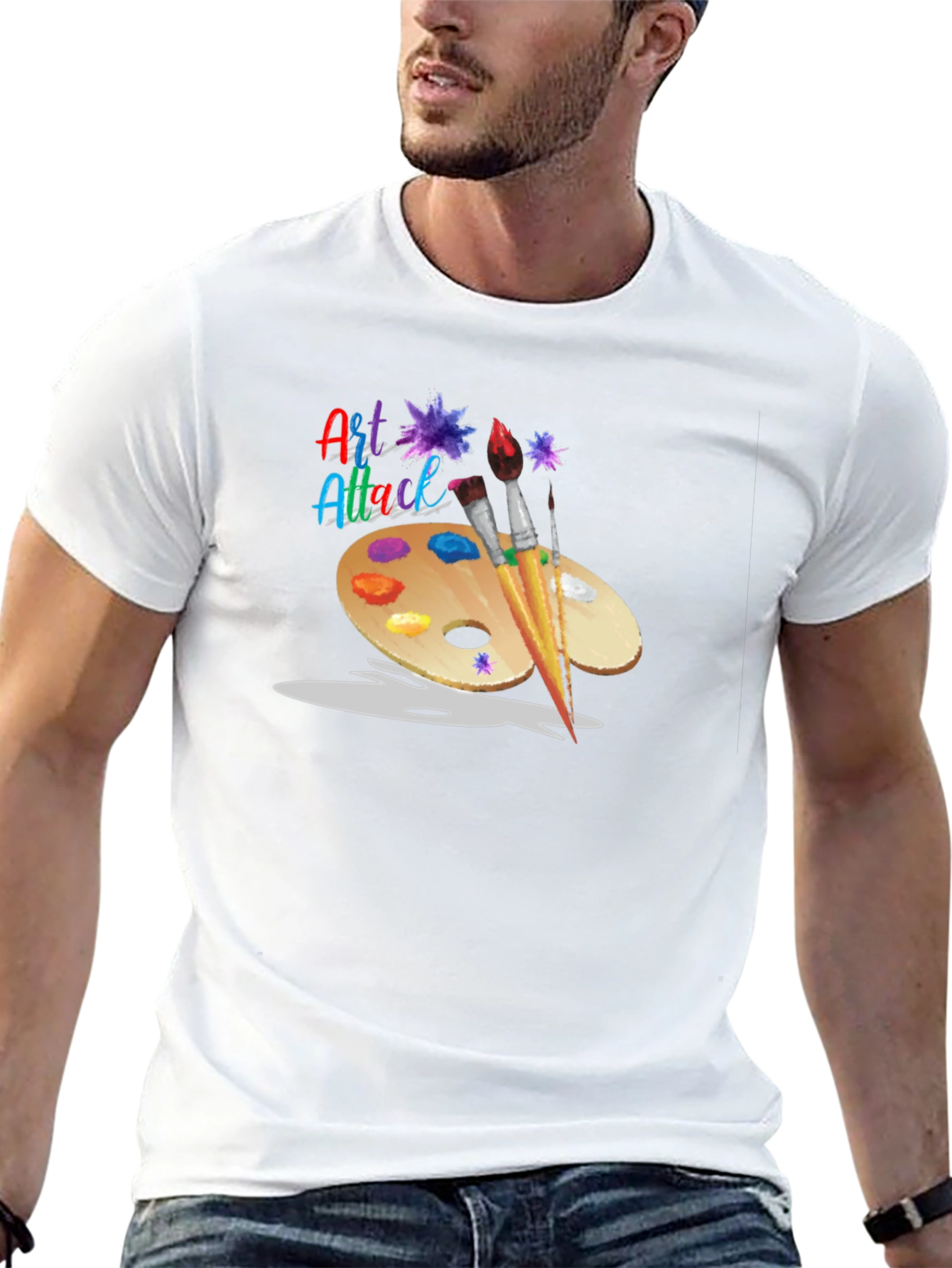 Art Attack T-Shirt: Artistic Palette Design