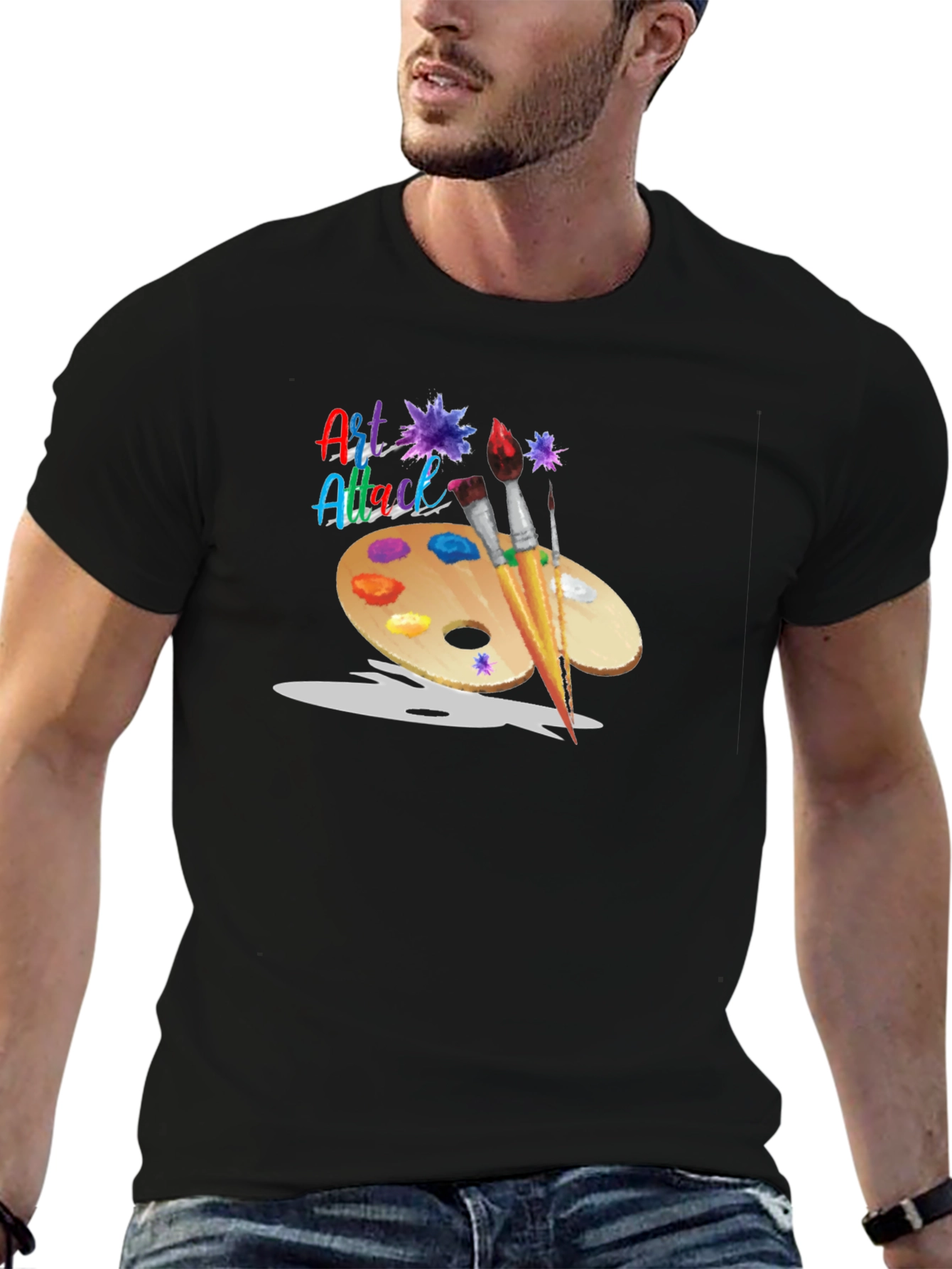 Art Attack T-Shirt: Artistic Palette Design
