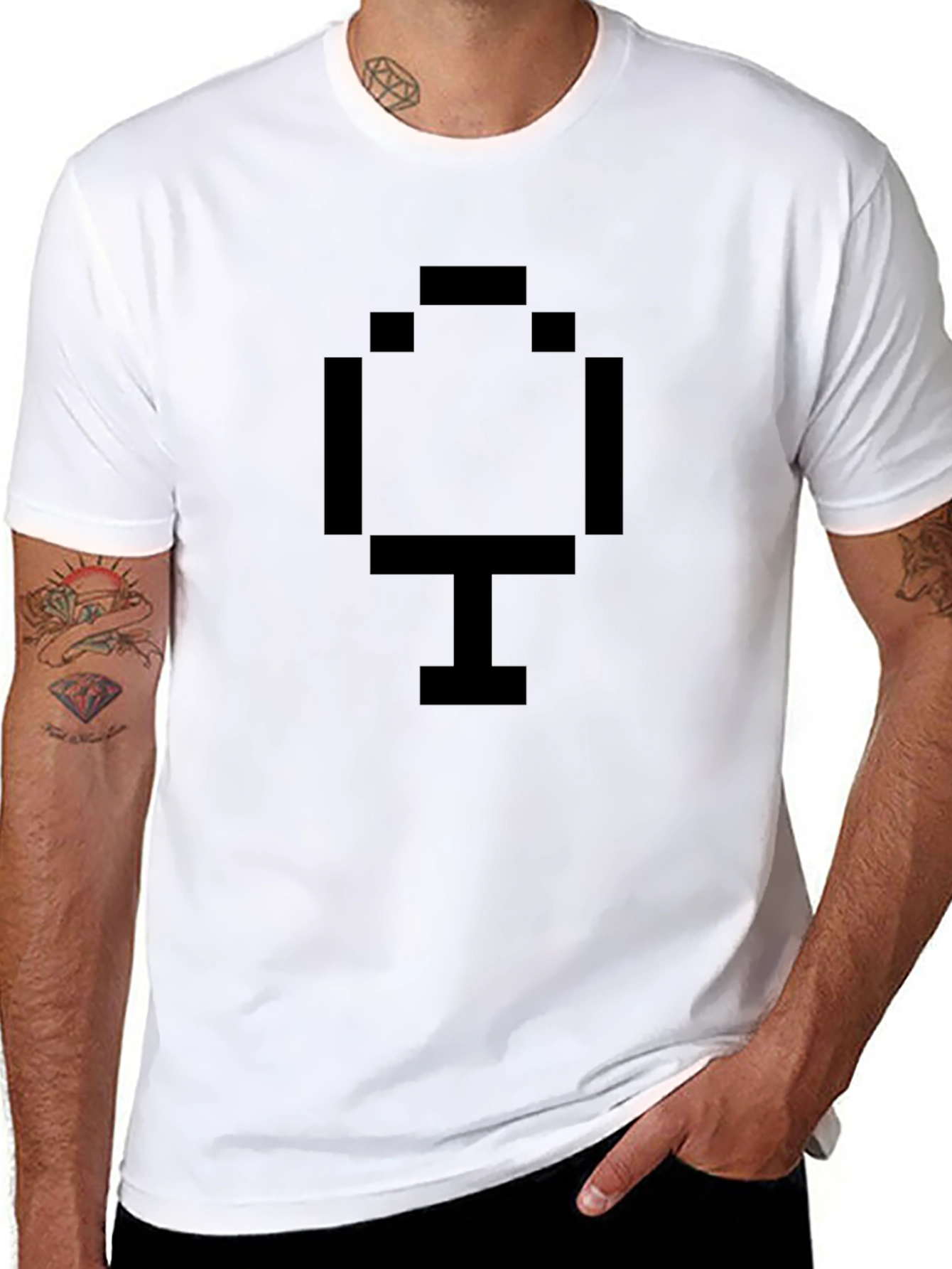 Pixel Tree Black T-Shirt - Retro Gaming Style