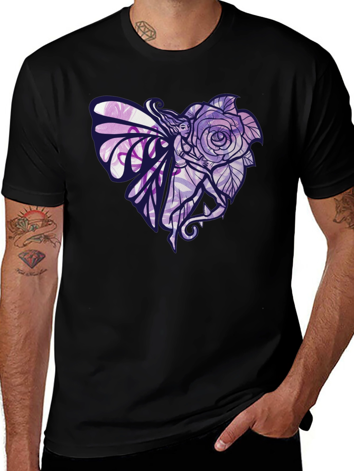 Fairy Rose Heart Graphic T-Shirt