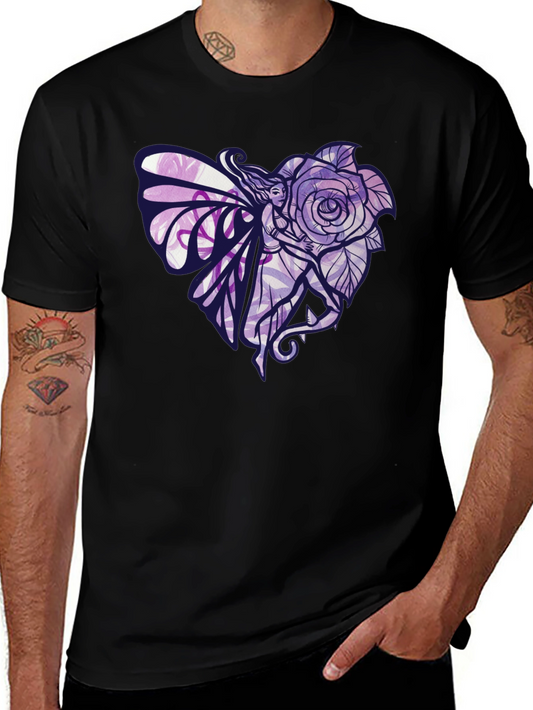 Fairy Rose Heart Graphic T-Shirt