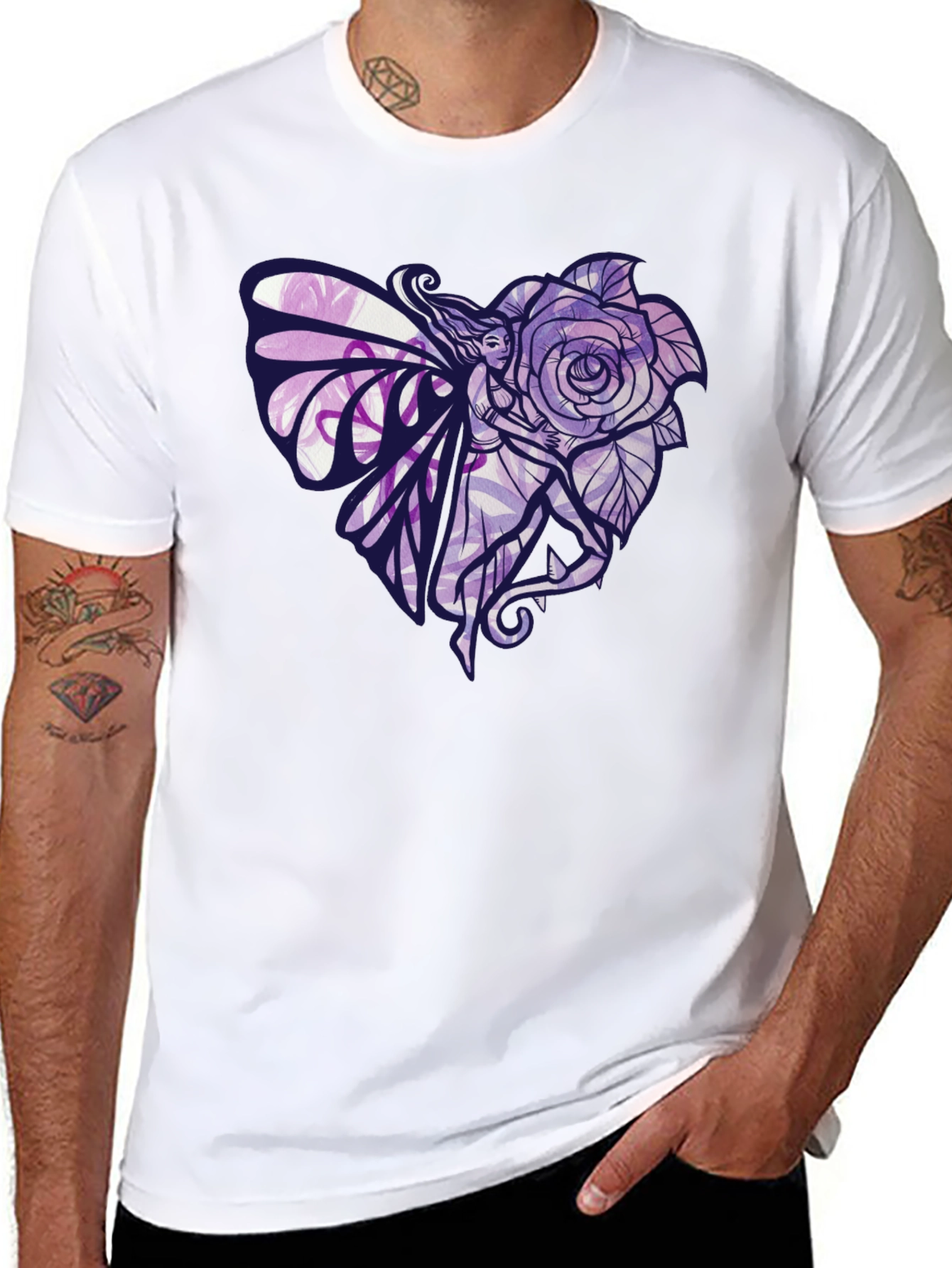 Fairy Rose Heart Graphic T-Shirt