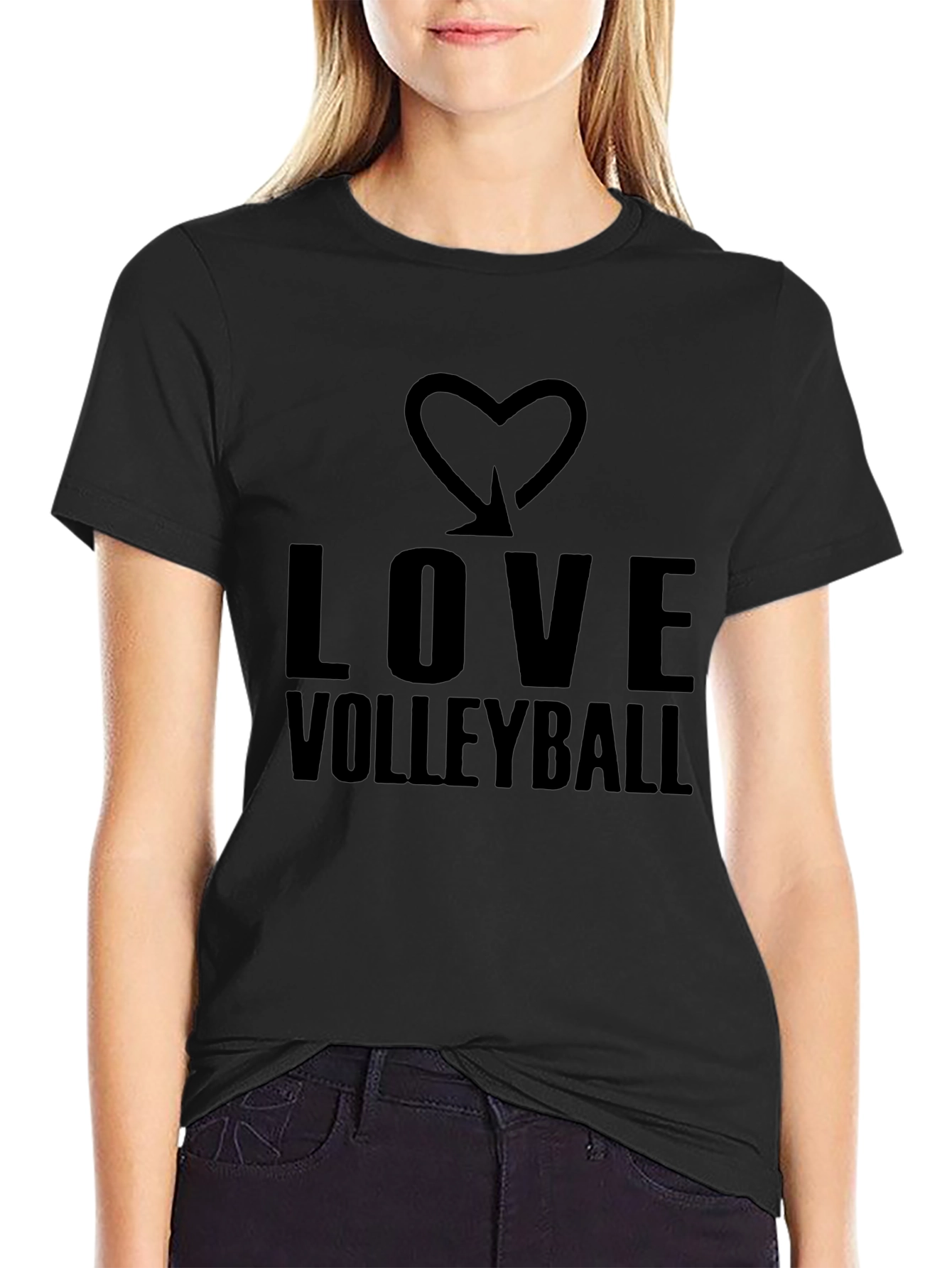 Love Volleyball Graphic Tee - Stylish Black T-Shirt