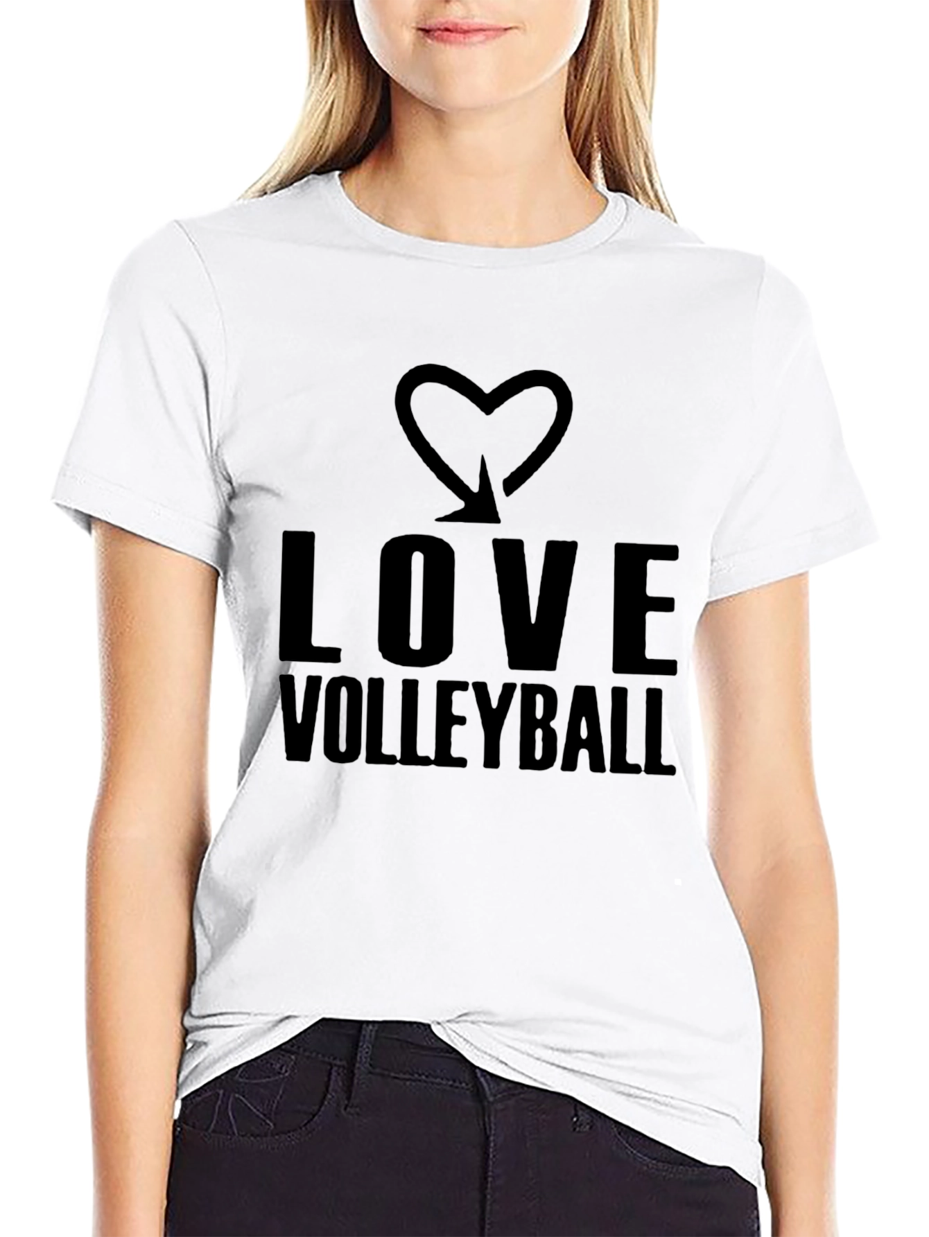 Love Volleyball Graphic Tee - Stylish Black T-Shirt