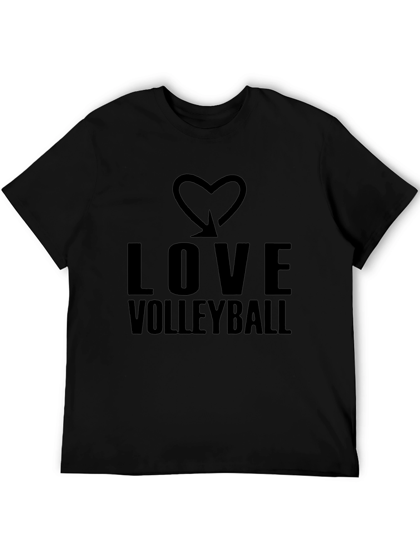 Love Volleyball Graphic Tee - Stylish Black T-Shirt