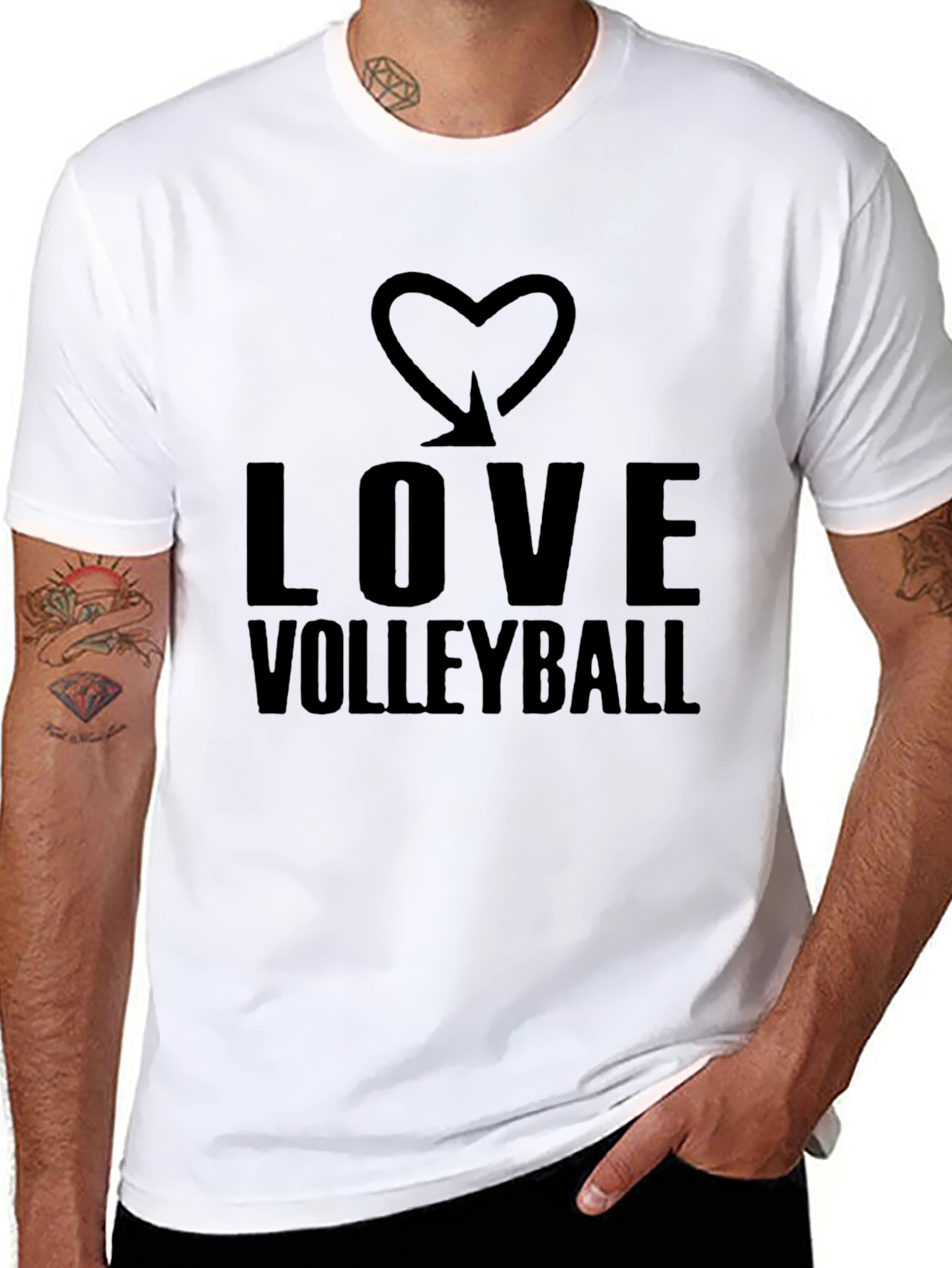 Love Volleyball Graphic Tee - Stylish Black T-Shirt
