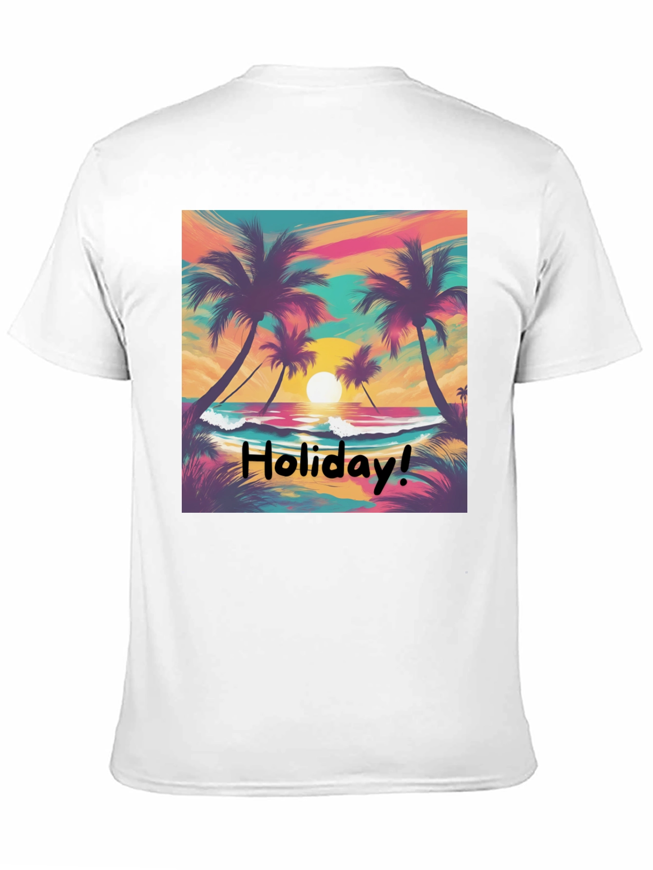 Holiday Vibes T-Shirt - Beach Sunset Design