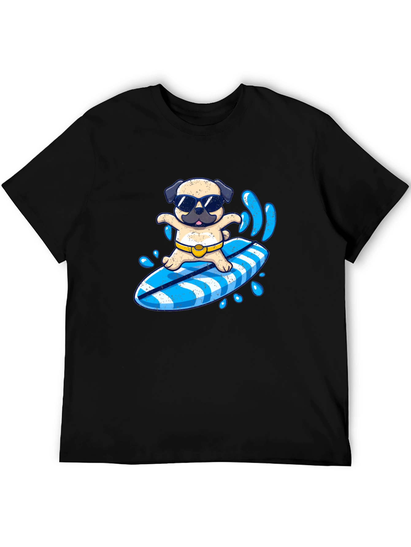 Surfing Pug T-Shirt - Summer Fun!