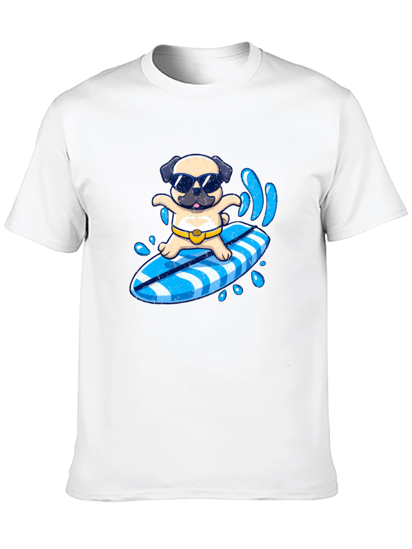 Surfing Pug T-Shirt - Summer Fun!
