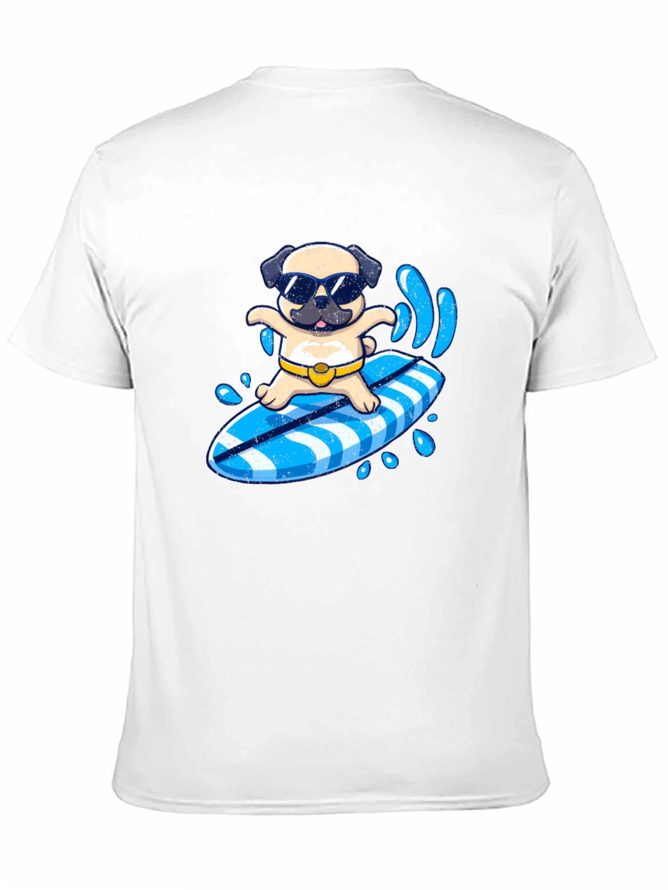 Surfing Pug T-Shirt - Summer Fun!