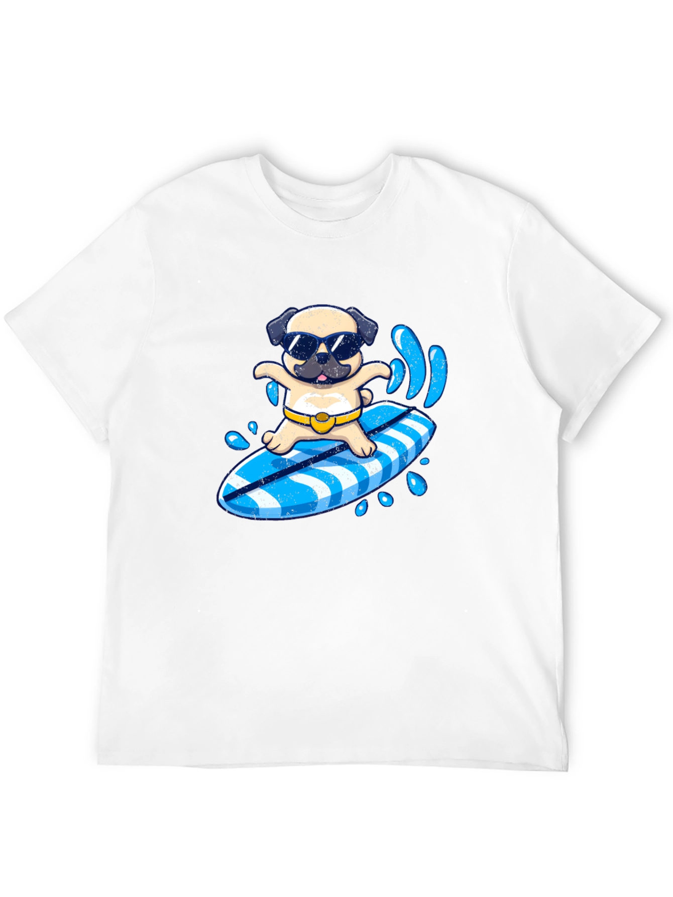Surfing Pug T-Shirt - Summer Fun!