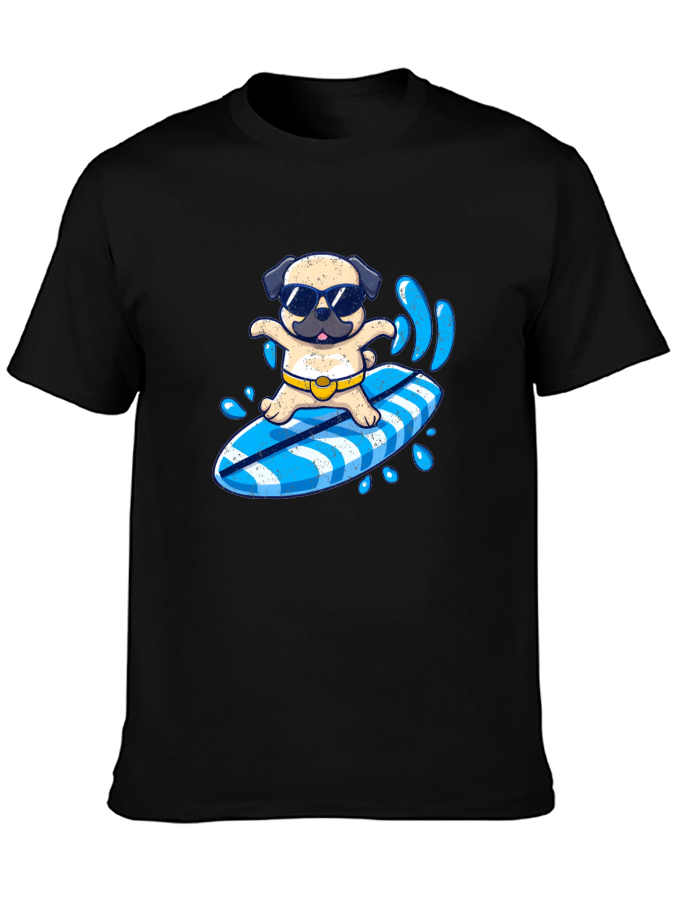 Surfing Pug T-Shirt - Summer Fun!