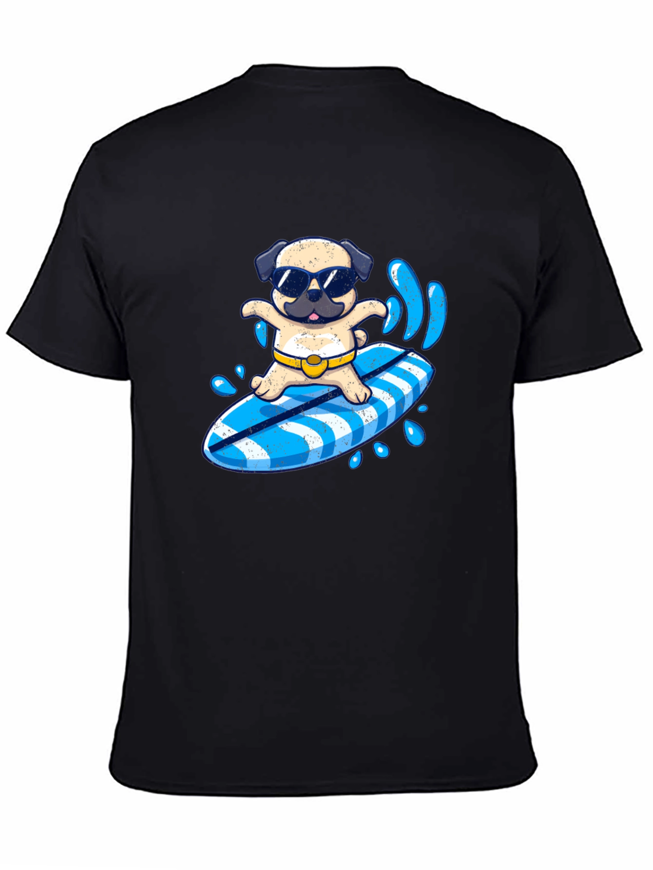 Surfing Pug T-Shirt - Summer Fun!