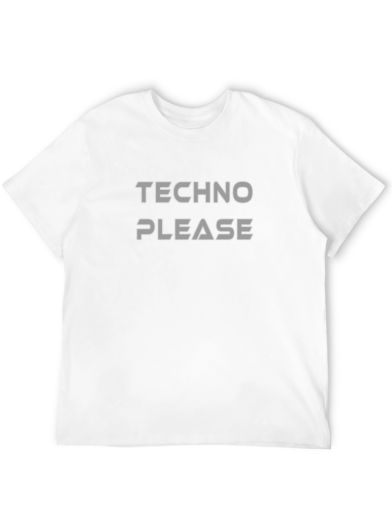 Techno Please Graphic T-Shirt - Classic Crew Neck Tee