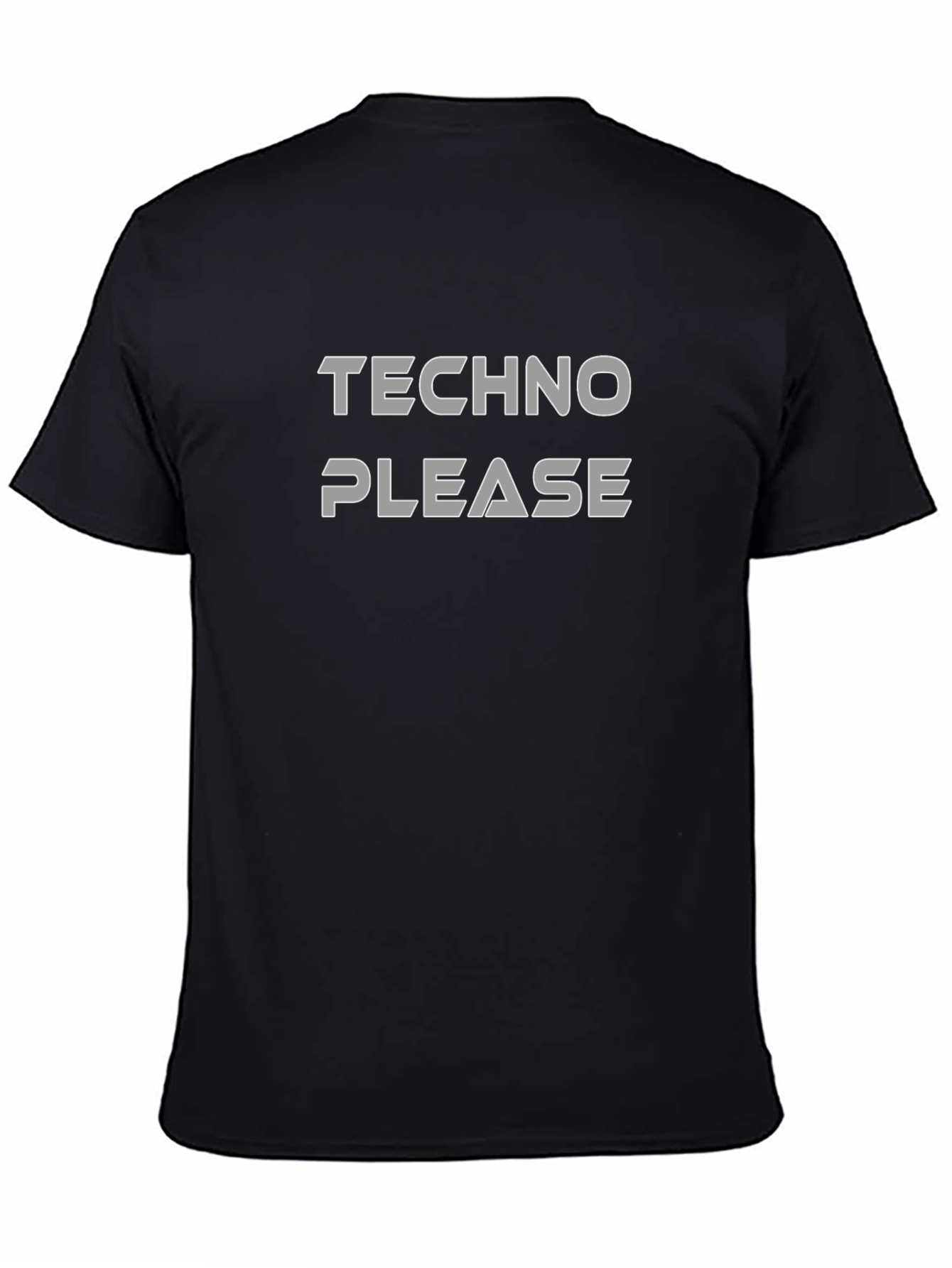 Techno Please Graphic T-Shirt - Classic Crew Neck Tee