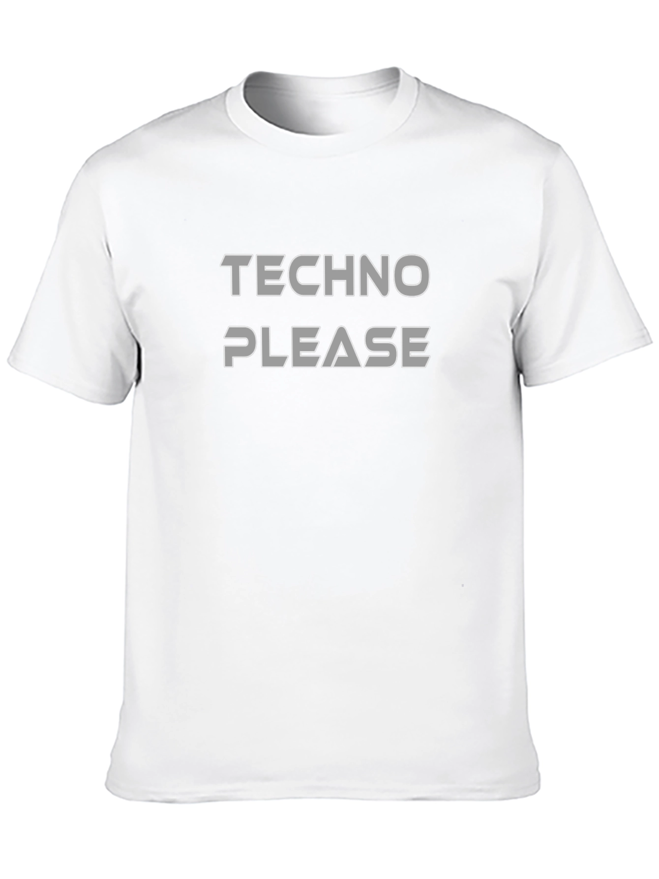 Techno Please Graphic T-Shirt - Classic Crew Neck Tee