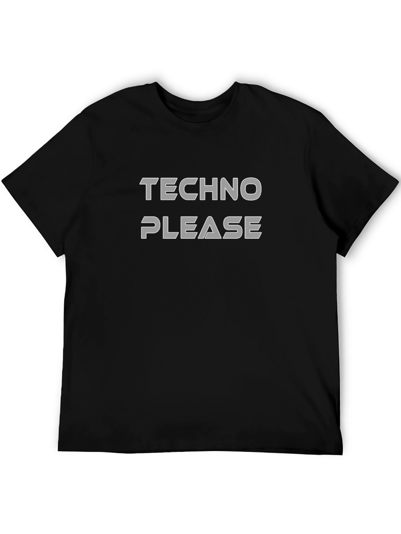 Techno Please Graphic T-Shirt - Classic Crew Neck Tee