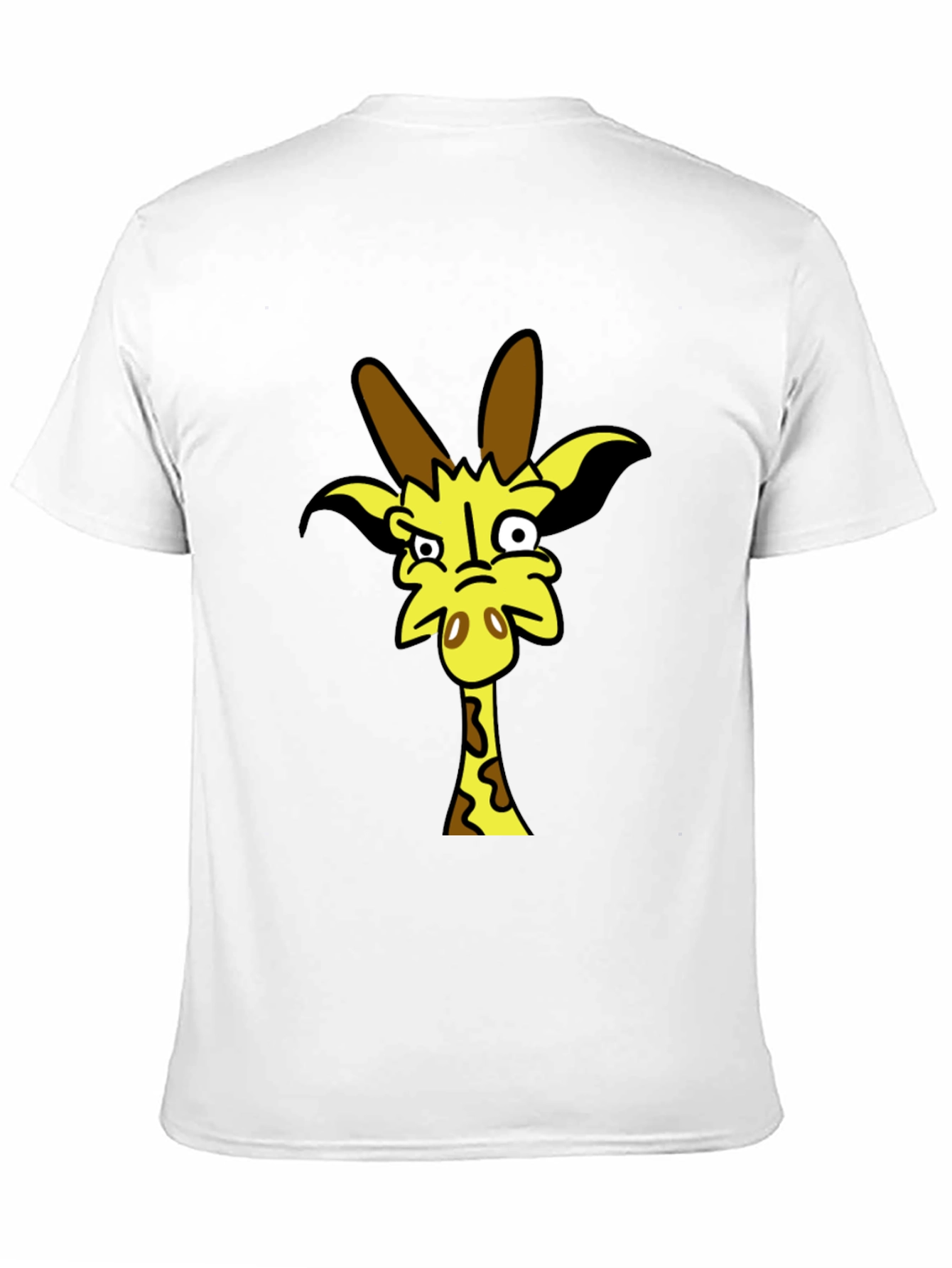 Funny Cartoon Giraffe Black T-Shirt