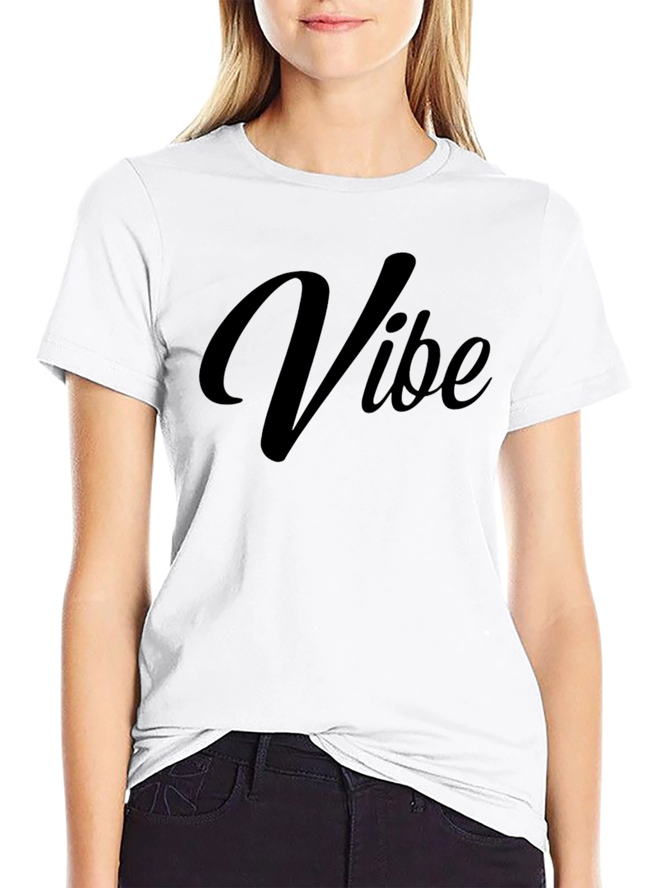 Vibe Black Graphic Tee - Casual Comfort