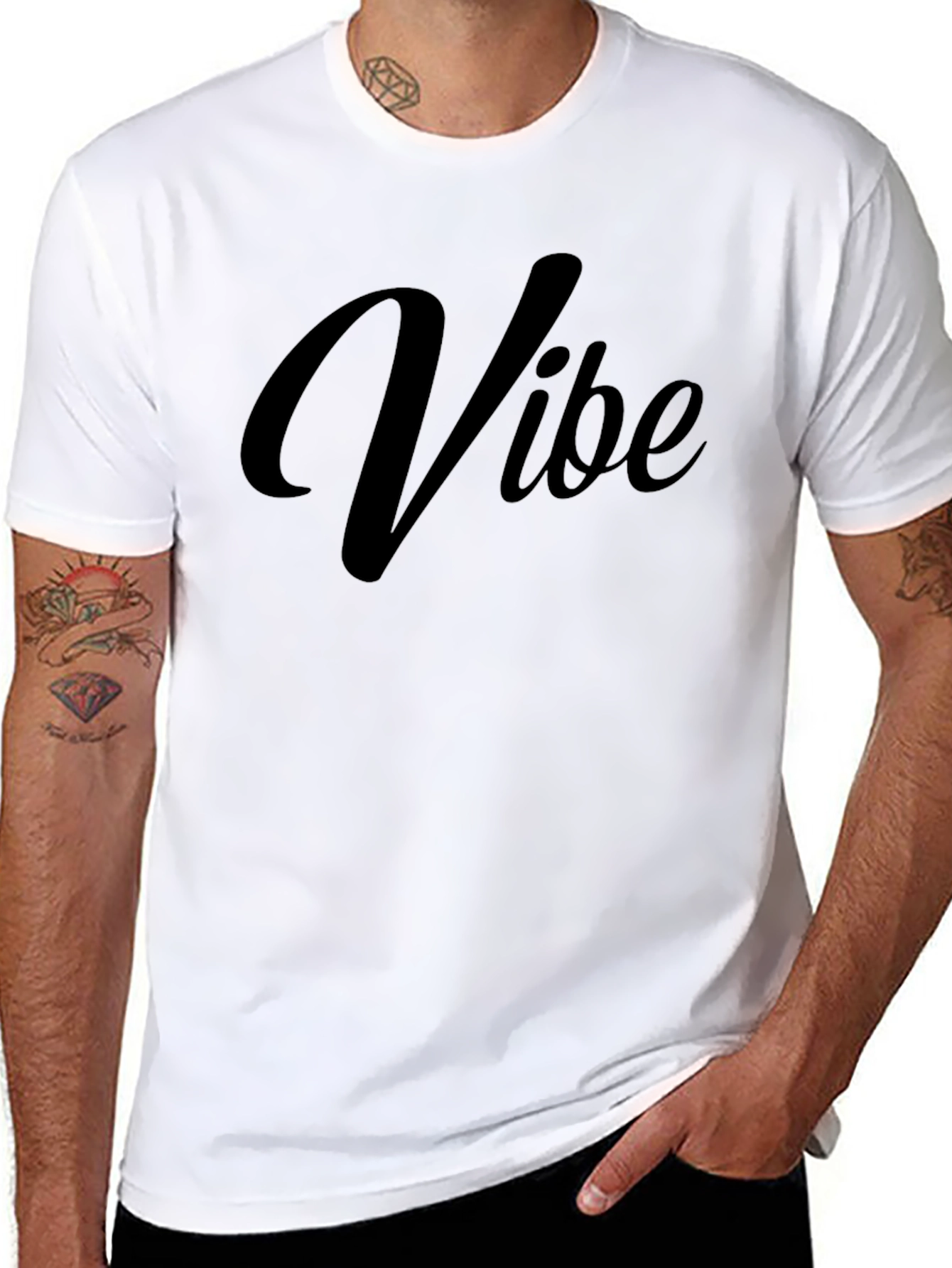 Vibe Black Graphic Tee - Casual Comfort