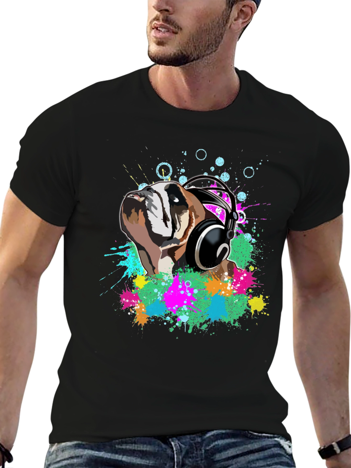 Bulldog DJ Black T-Shirt
