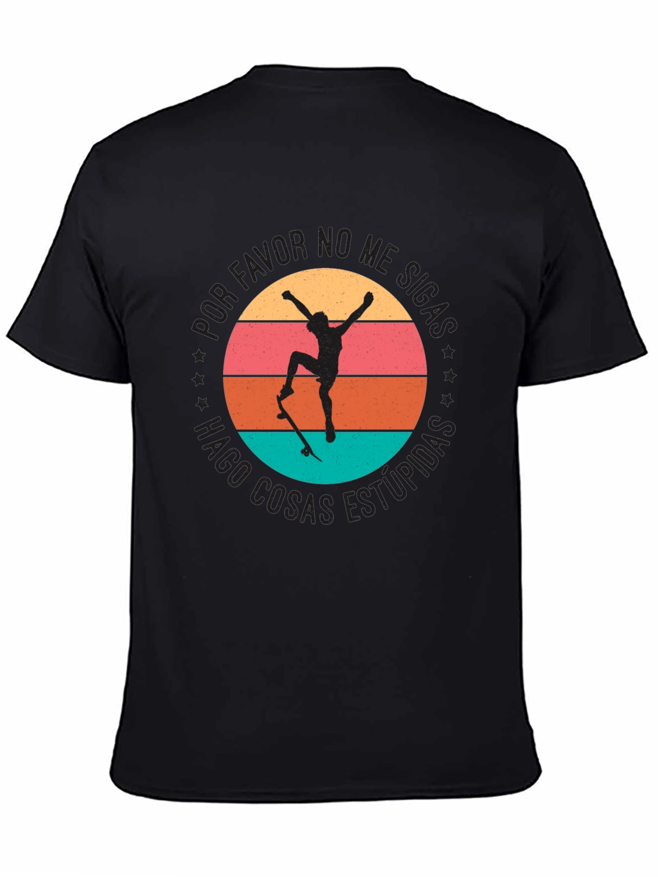 Skateboarder Graphic Tee - Funny Spanish Slogan Shirt