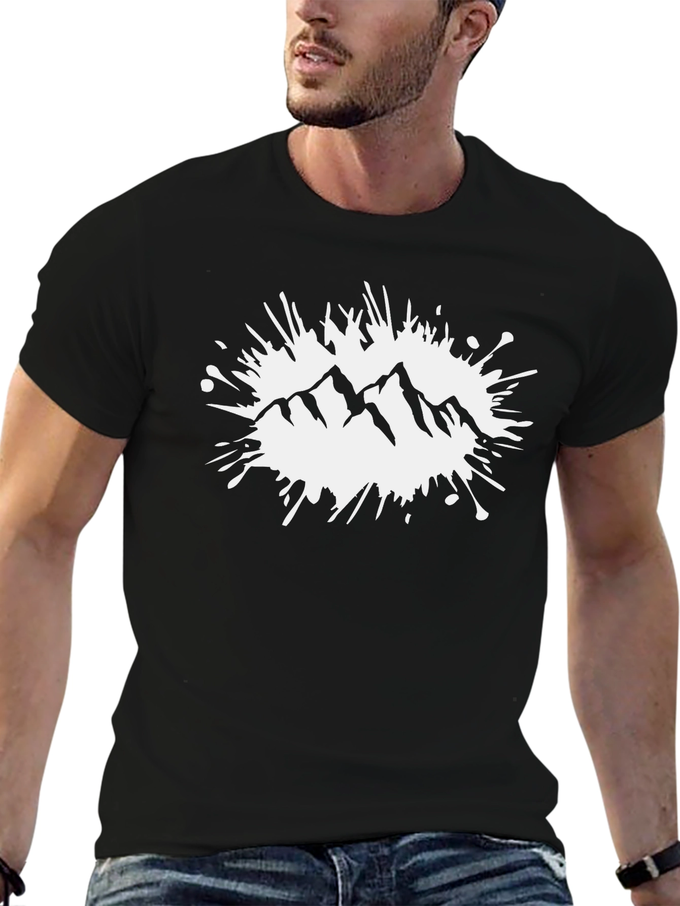 Mountain Splash Graphic T-Shirt - Black
