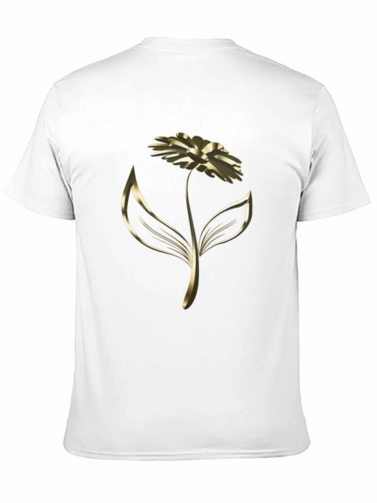 Elegant Golden Flower Graphic Tee