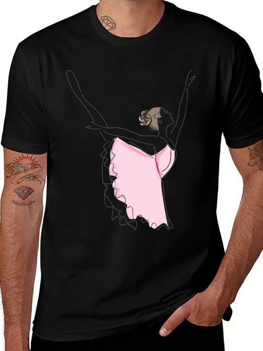 Ballerina Graphic Tee - Black Casual T-Shirt