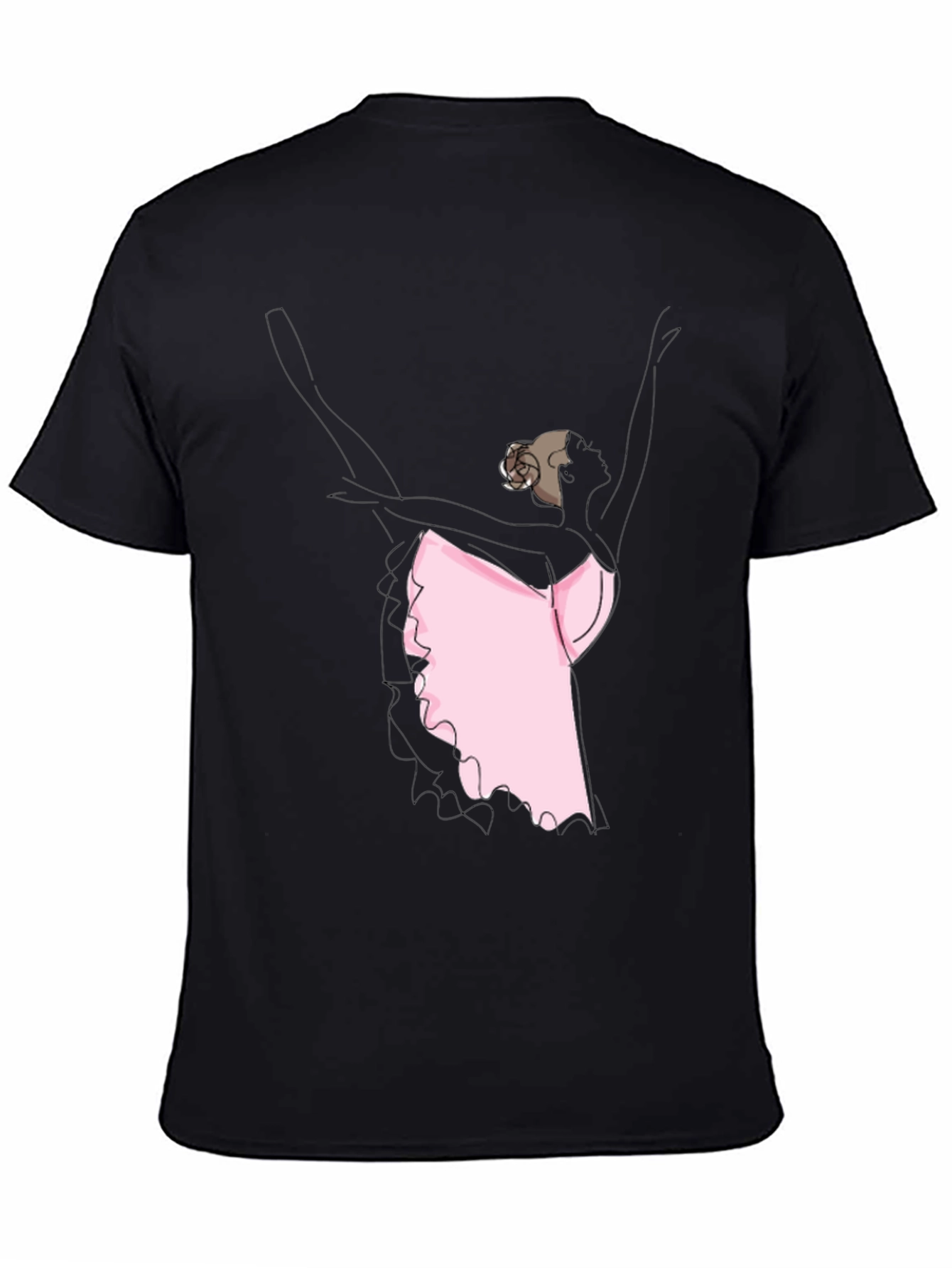 Ballerina Graphic Tee - Black Casual T-Shirt