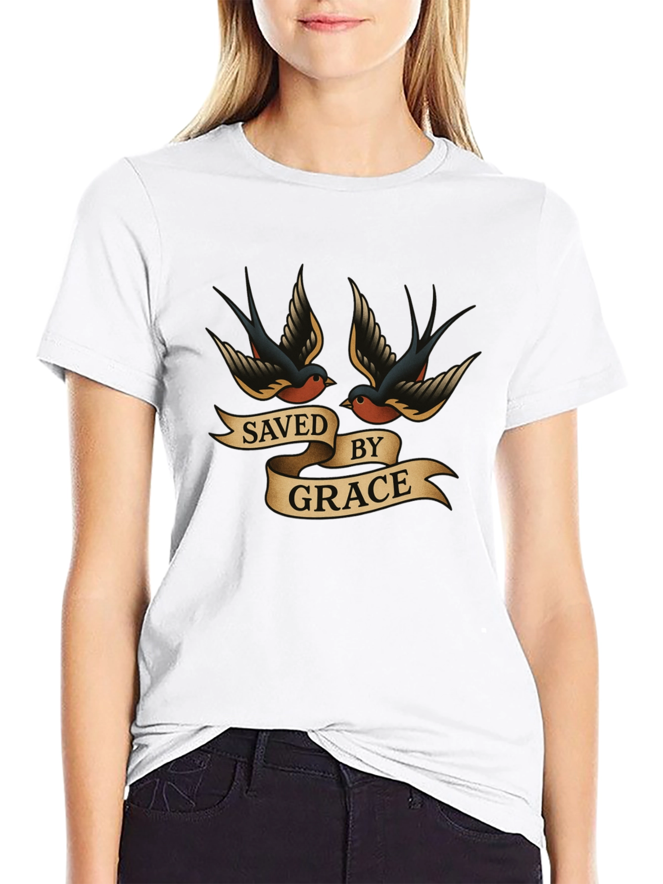 Saved by Grace Swallow T-Shirt