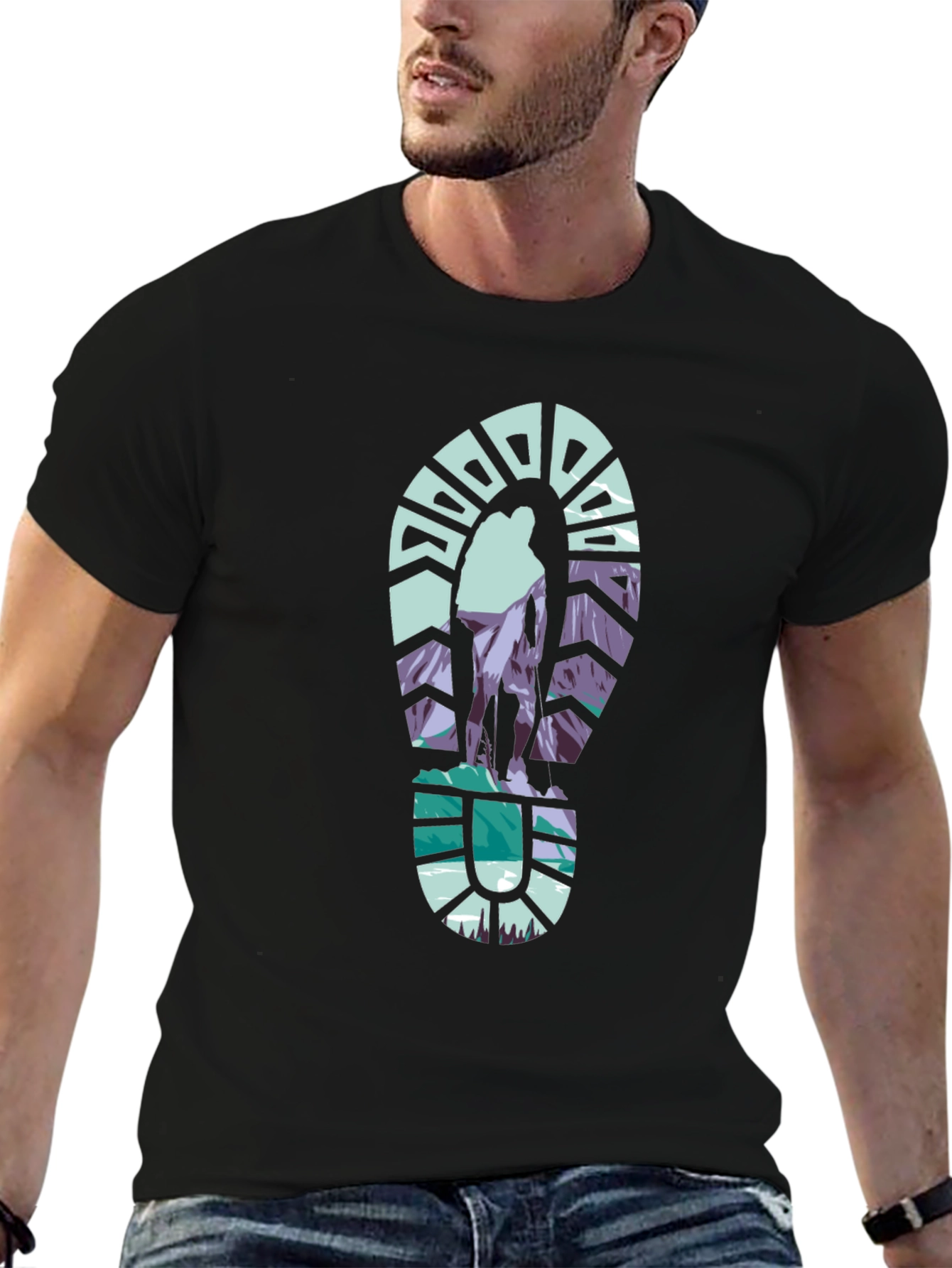 Hiking Adventure Graphic Tee - Black