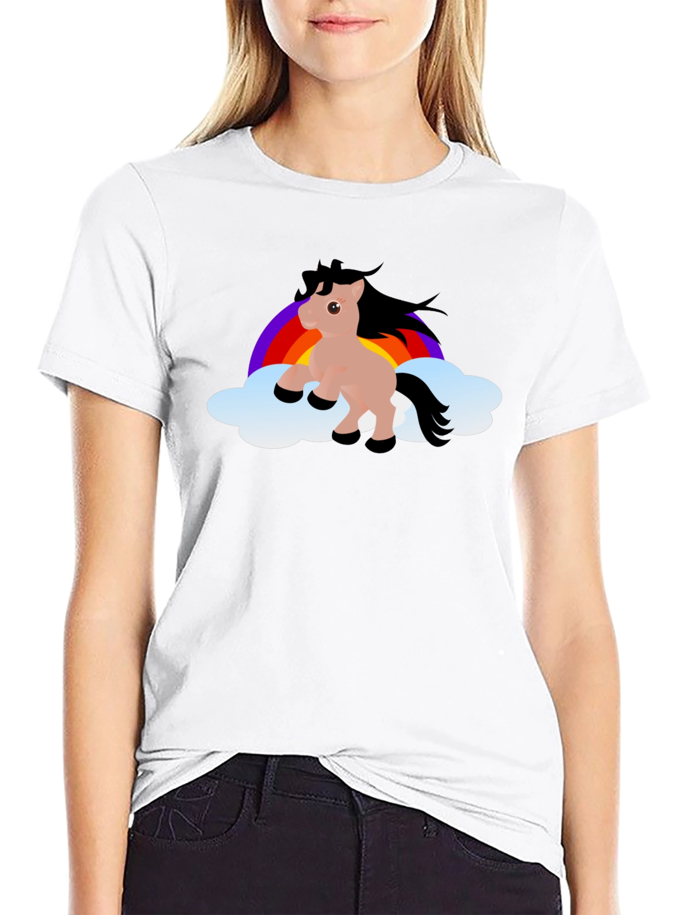 Rainbow Pony T-Shirt - Cute Cartoon Horse Design