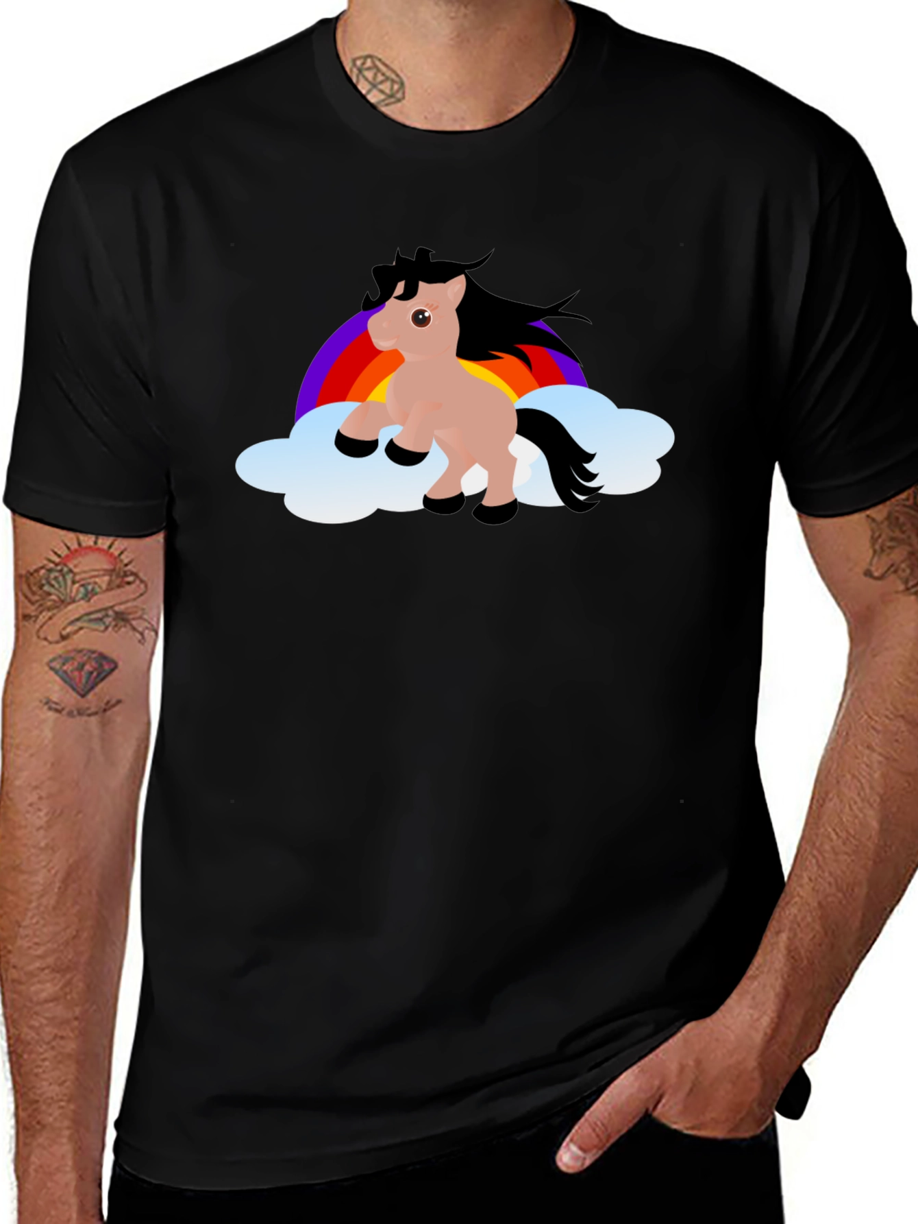 Rainbow Pony T-Shirt - Cute Cartoon Horse Design