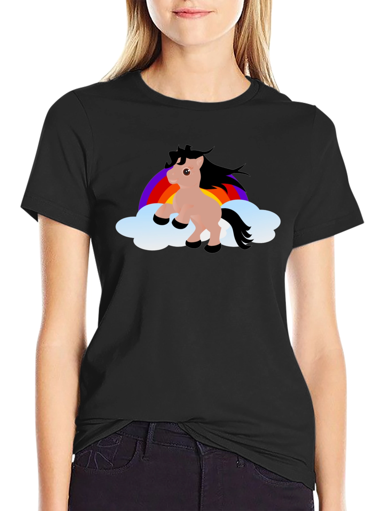 Rainbow Pony T-Shirt - Cute Cartoon Horse Design