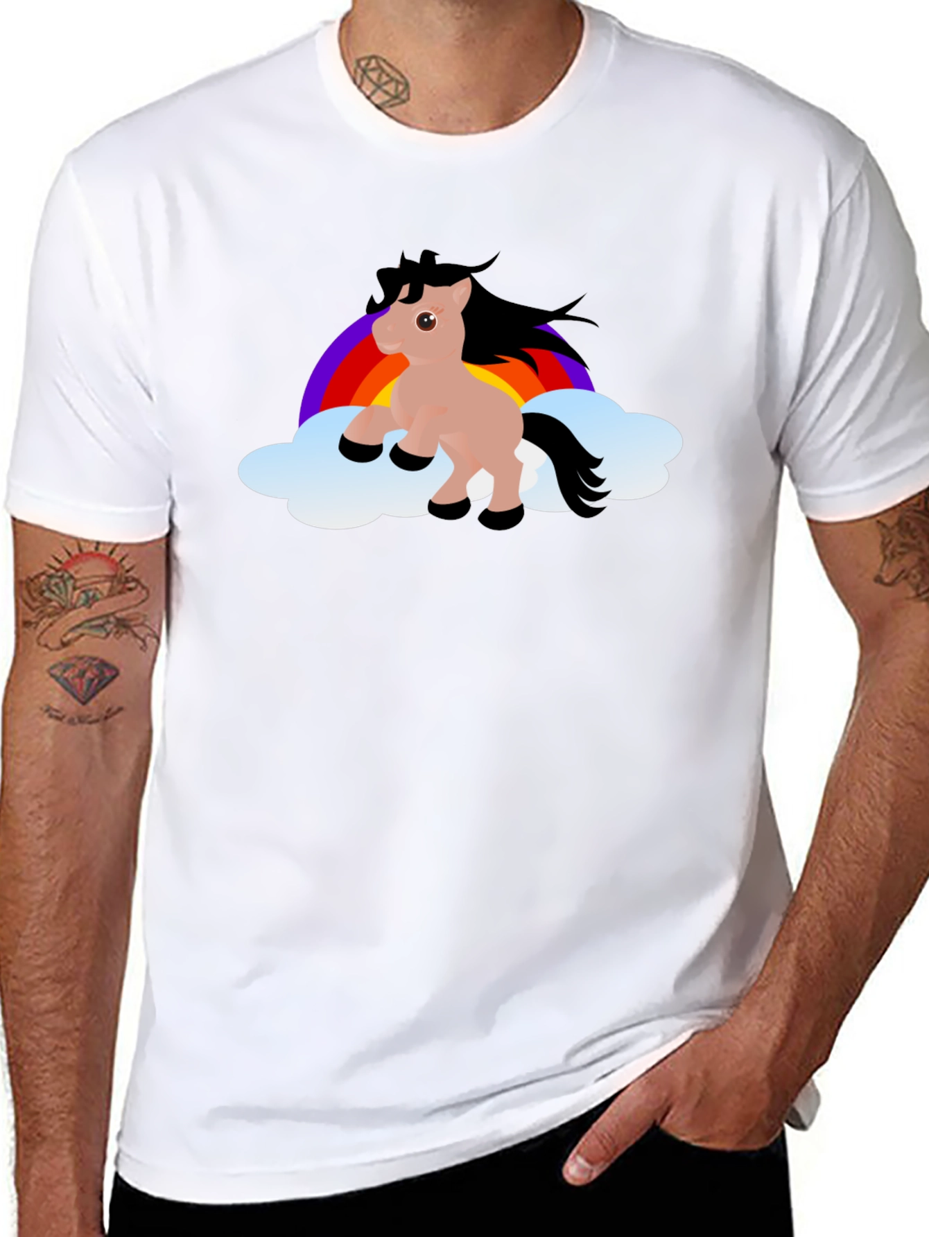 Rainbow Pony T-Shirt - Cute Cartoon Horse Design