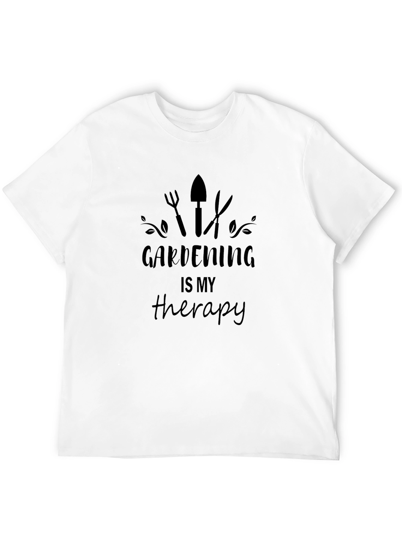 Gardening Is My Therapy T-Shirt - Black