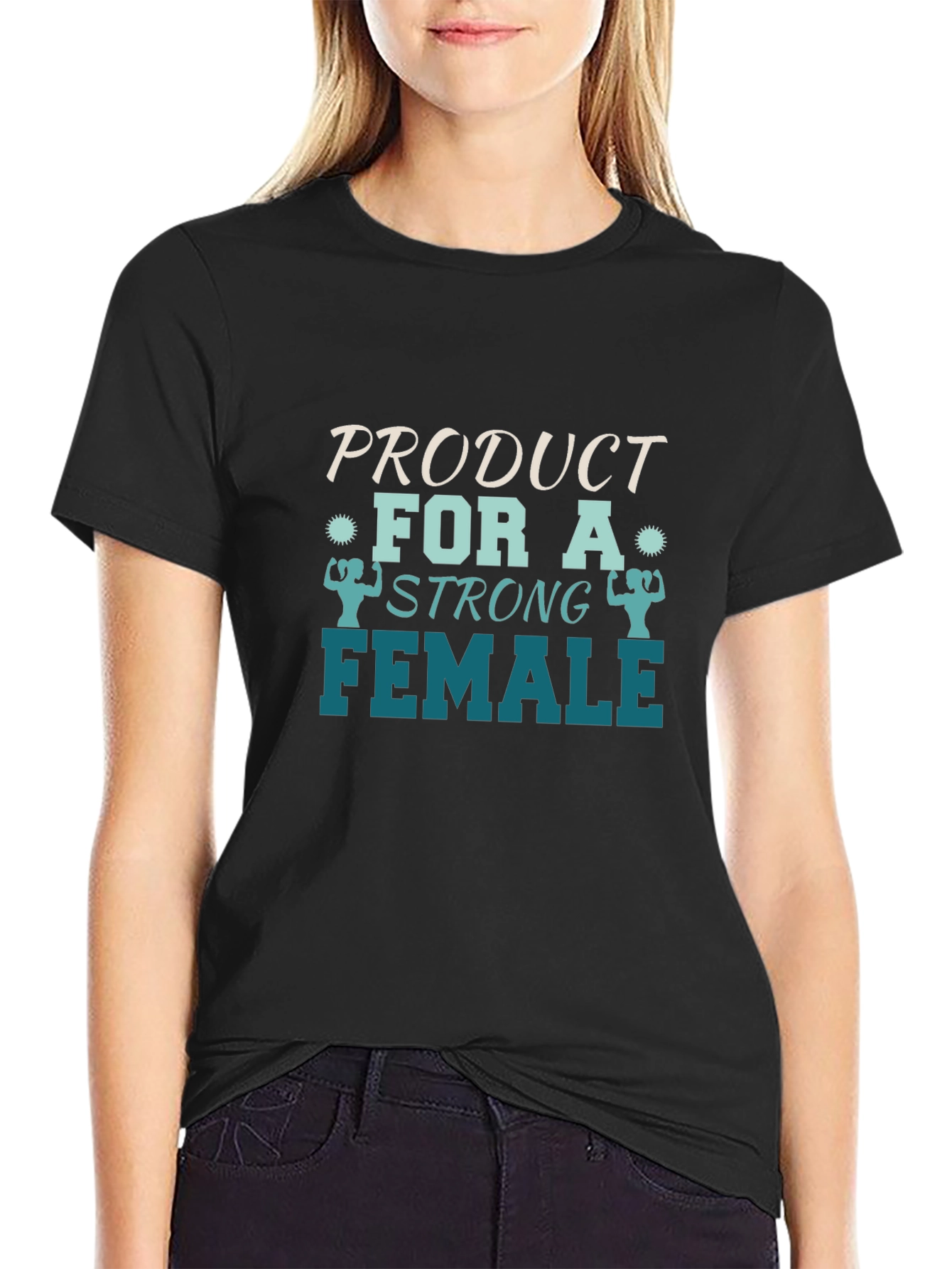 Strong Female Graphic Tee - Black Cotton