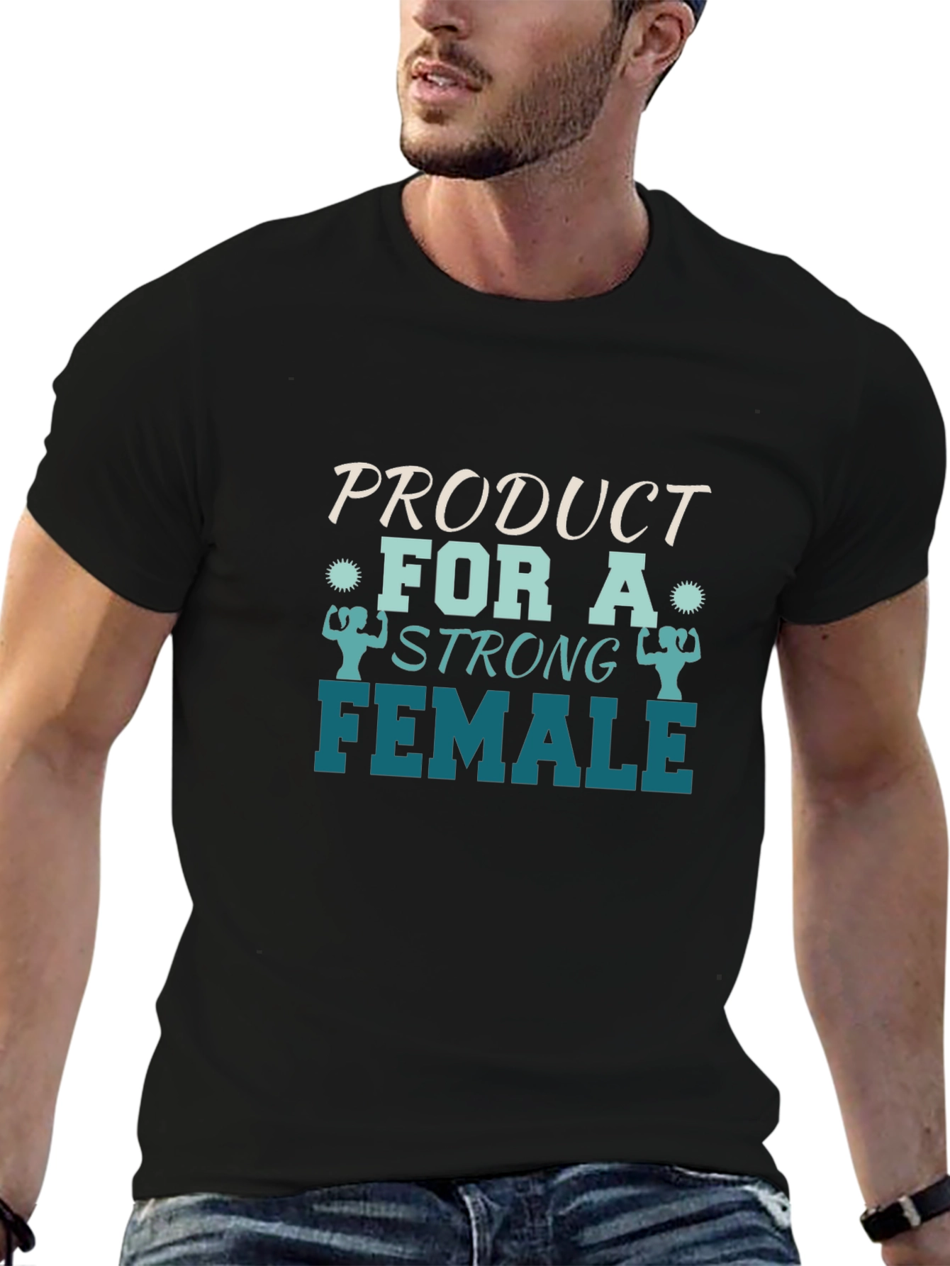 Strong Female Graphic Tee - Black Cotton