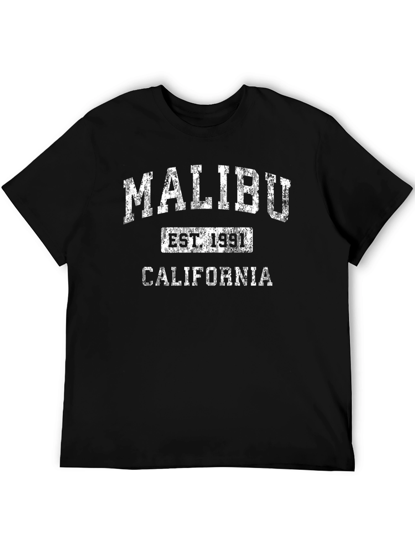 Malibu California EST 1991 Black T-Shirt