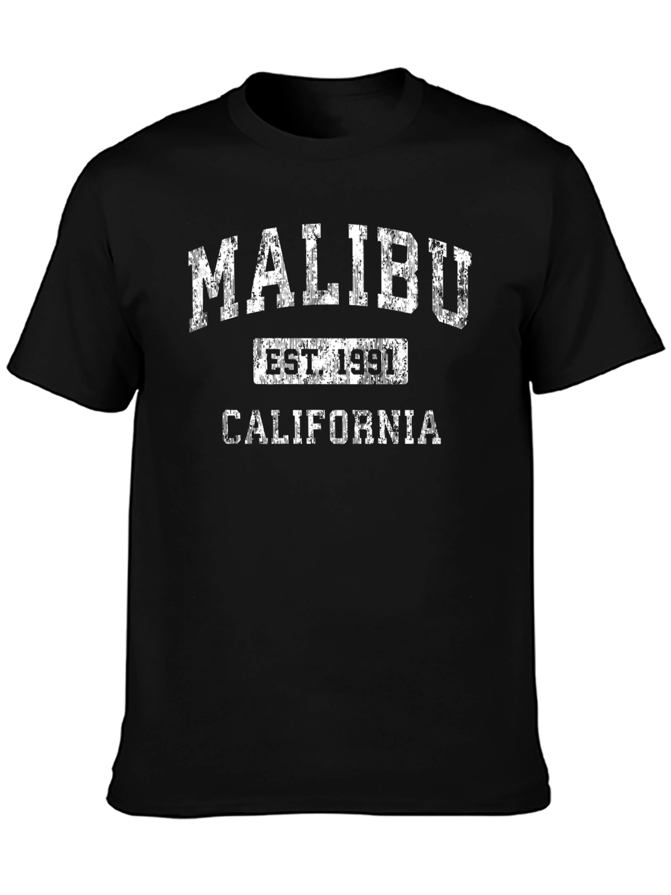 Malibu California EST 1991 Black T-Shirt