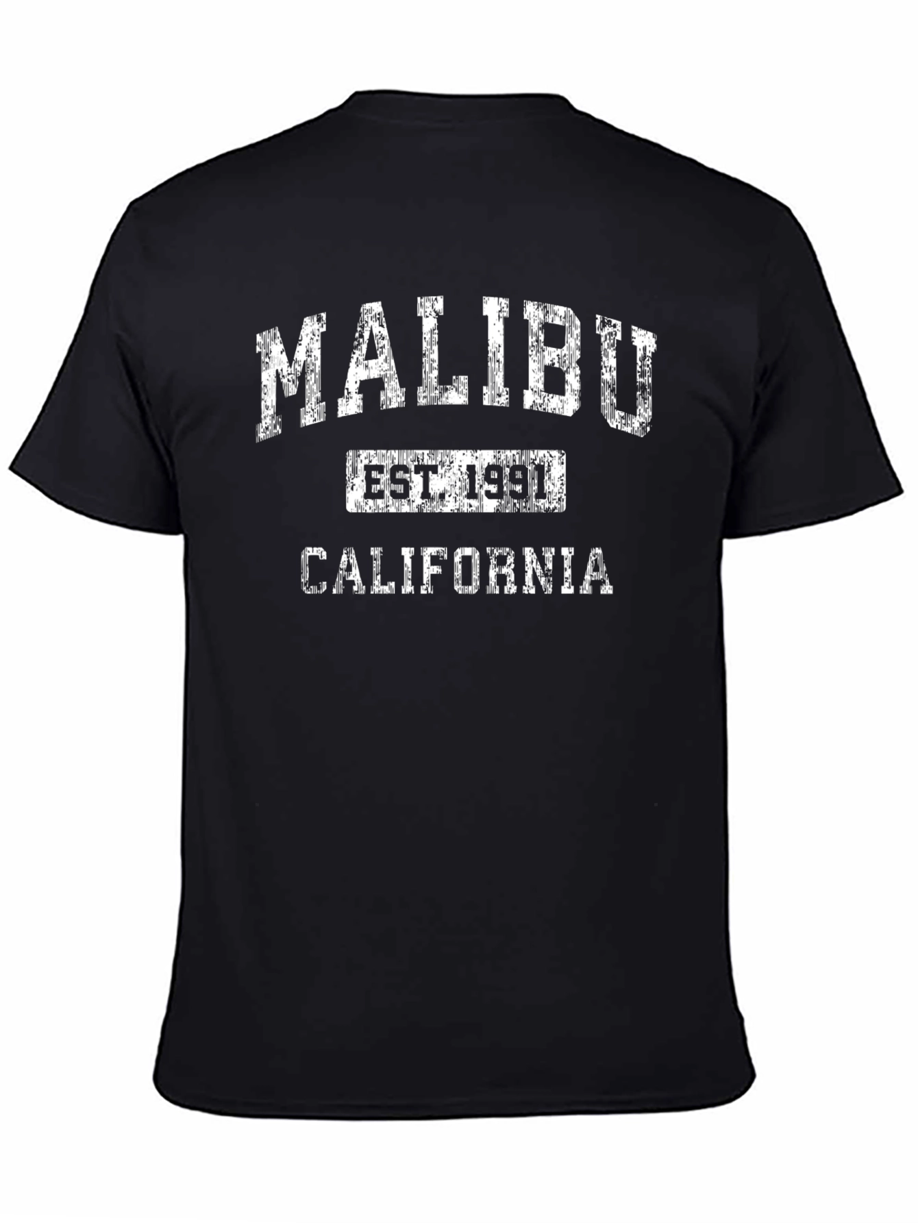 Malibu California EST 1991 Black T-Shirt
