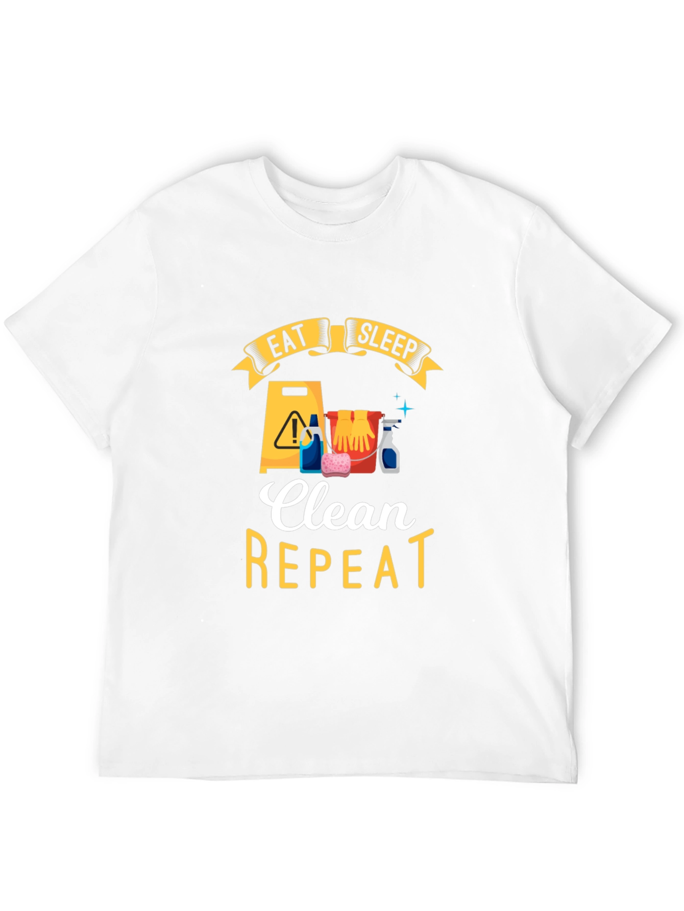 Eat Sleep Clean Repeat Black Graphic Tee