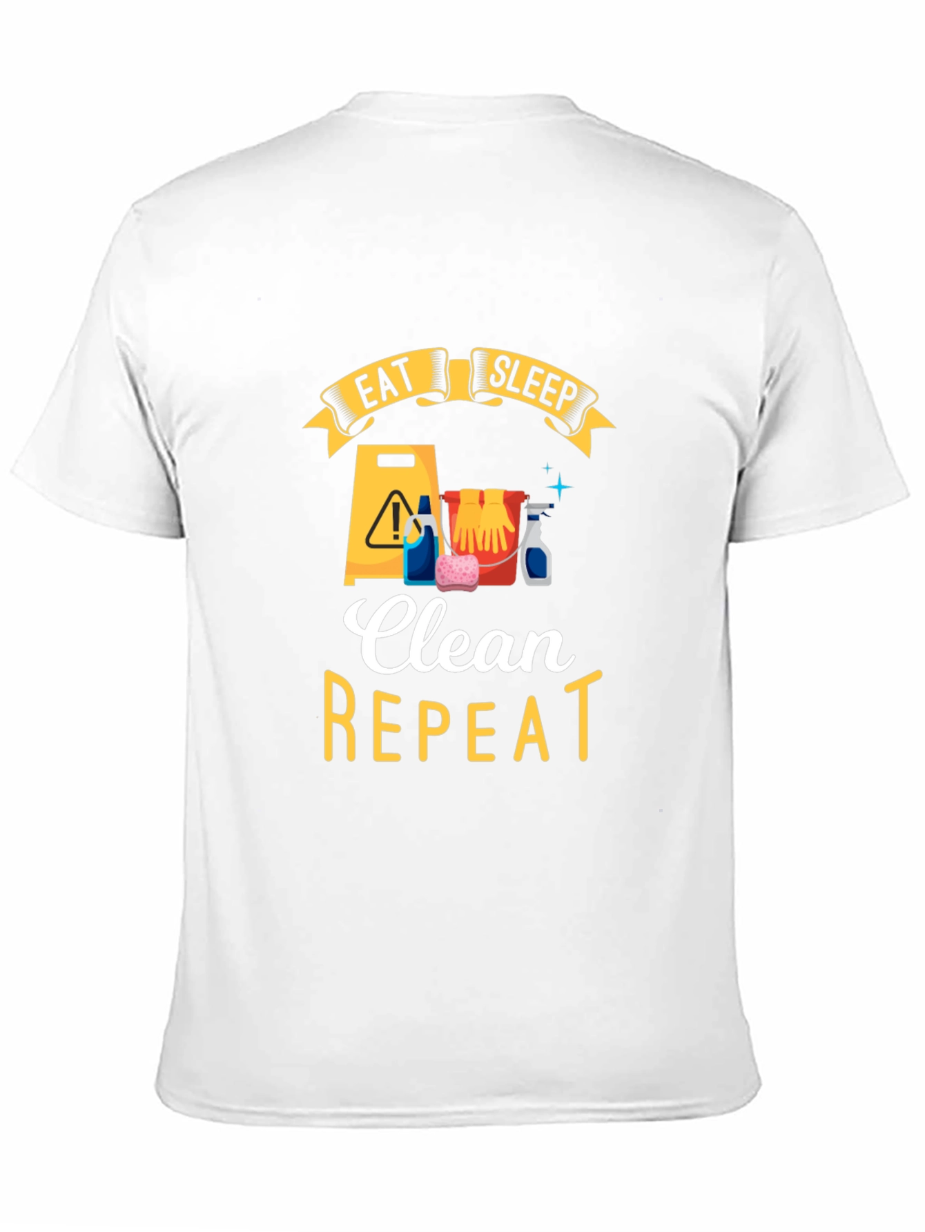 Eat Sleep Clean Repeat Black Graphic Tee