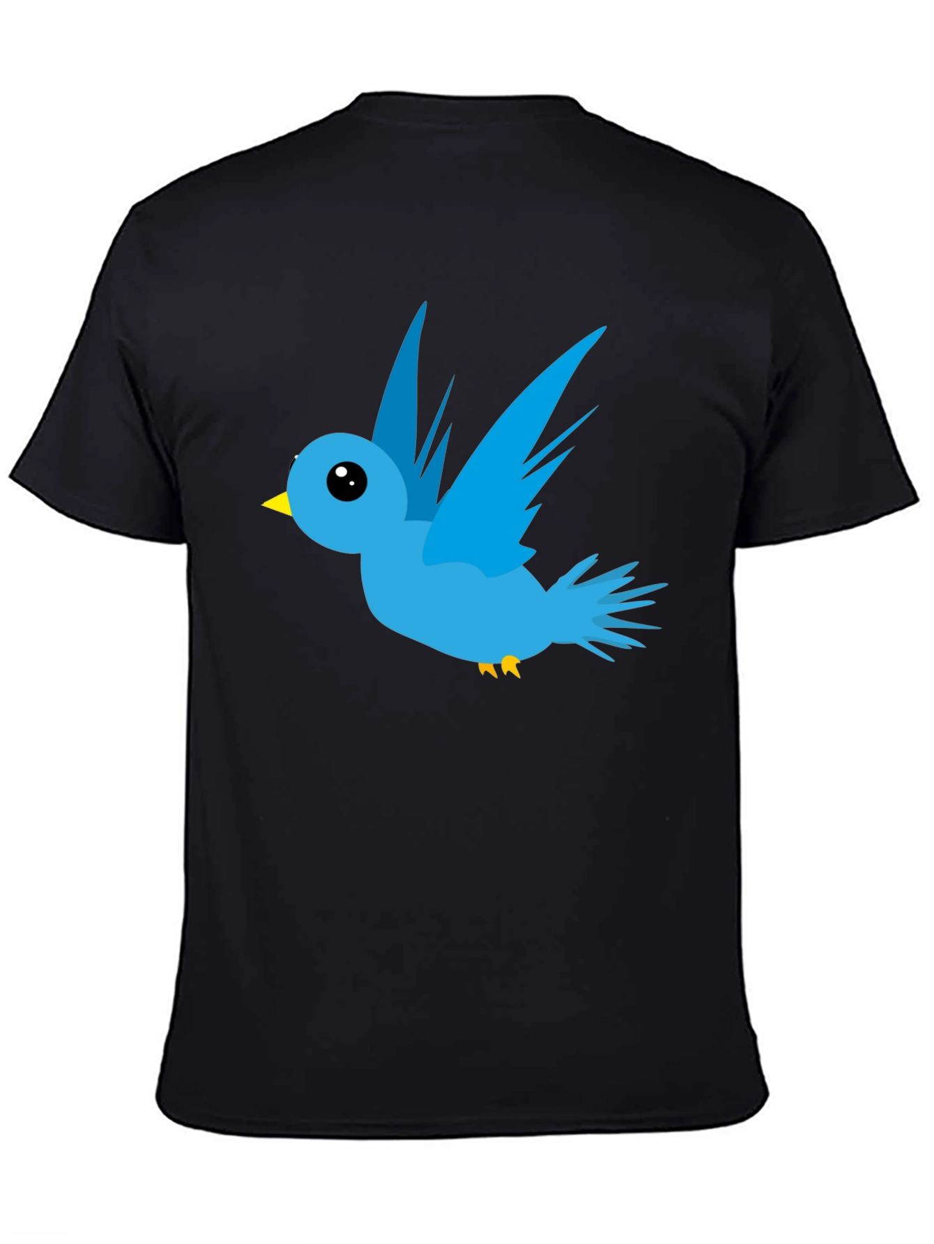 Cartoon Bird Graphic Black T-Shirt
