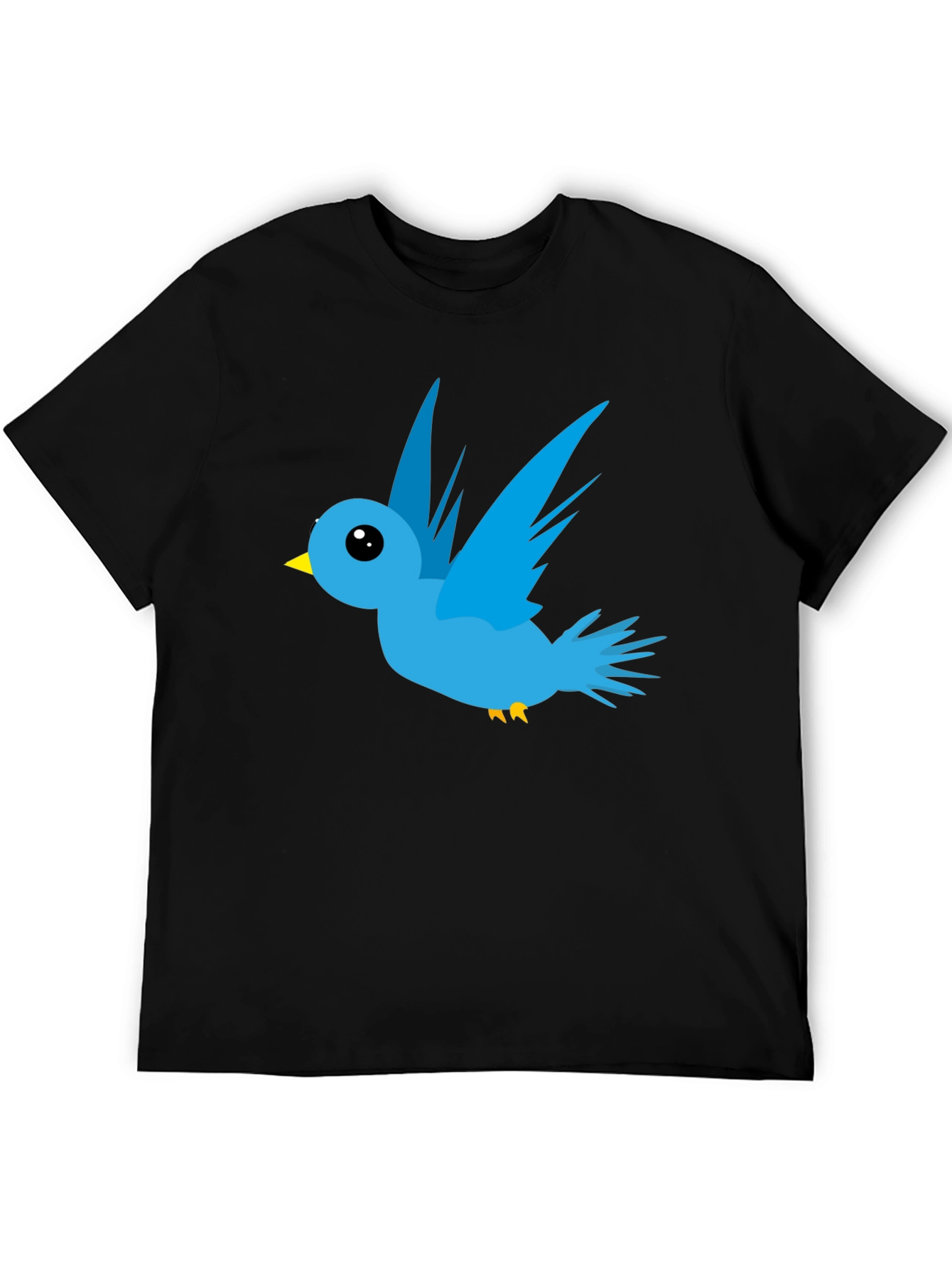 Cartoon Bird Graphic Black T-Shirt