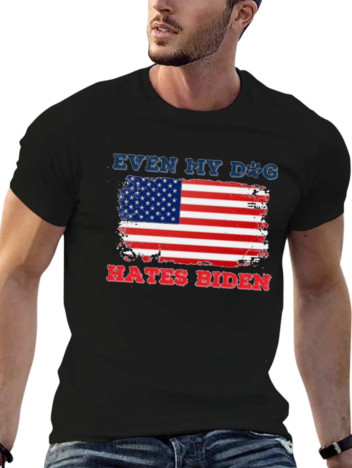 Even My Dog Hates Biden American Flag T-Shirt