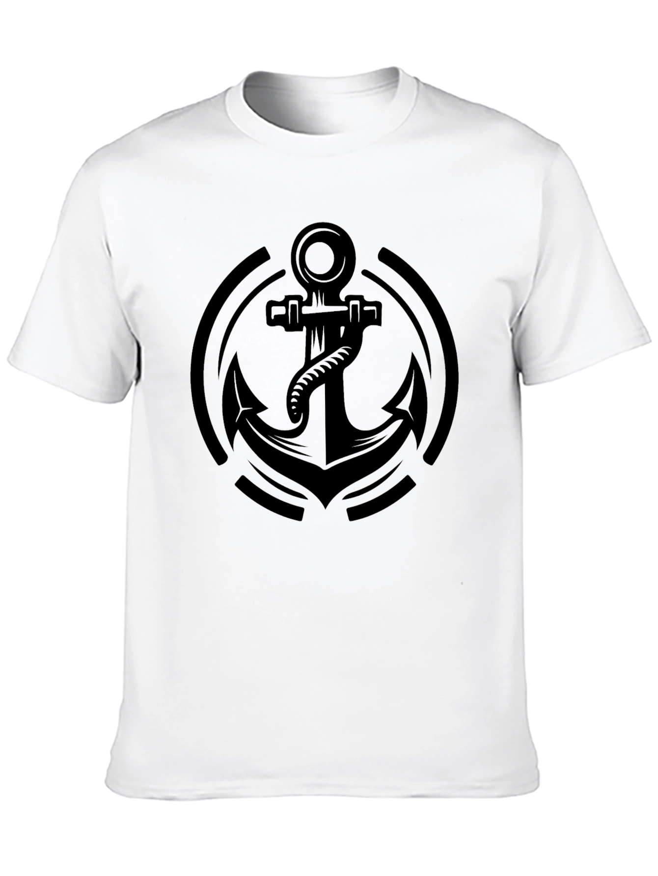 Black Anchor Graphic Tee - Nautical Style
