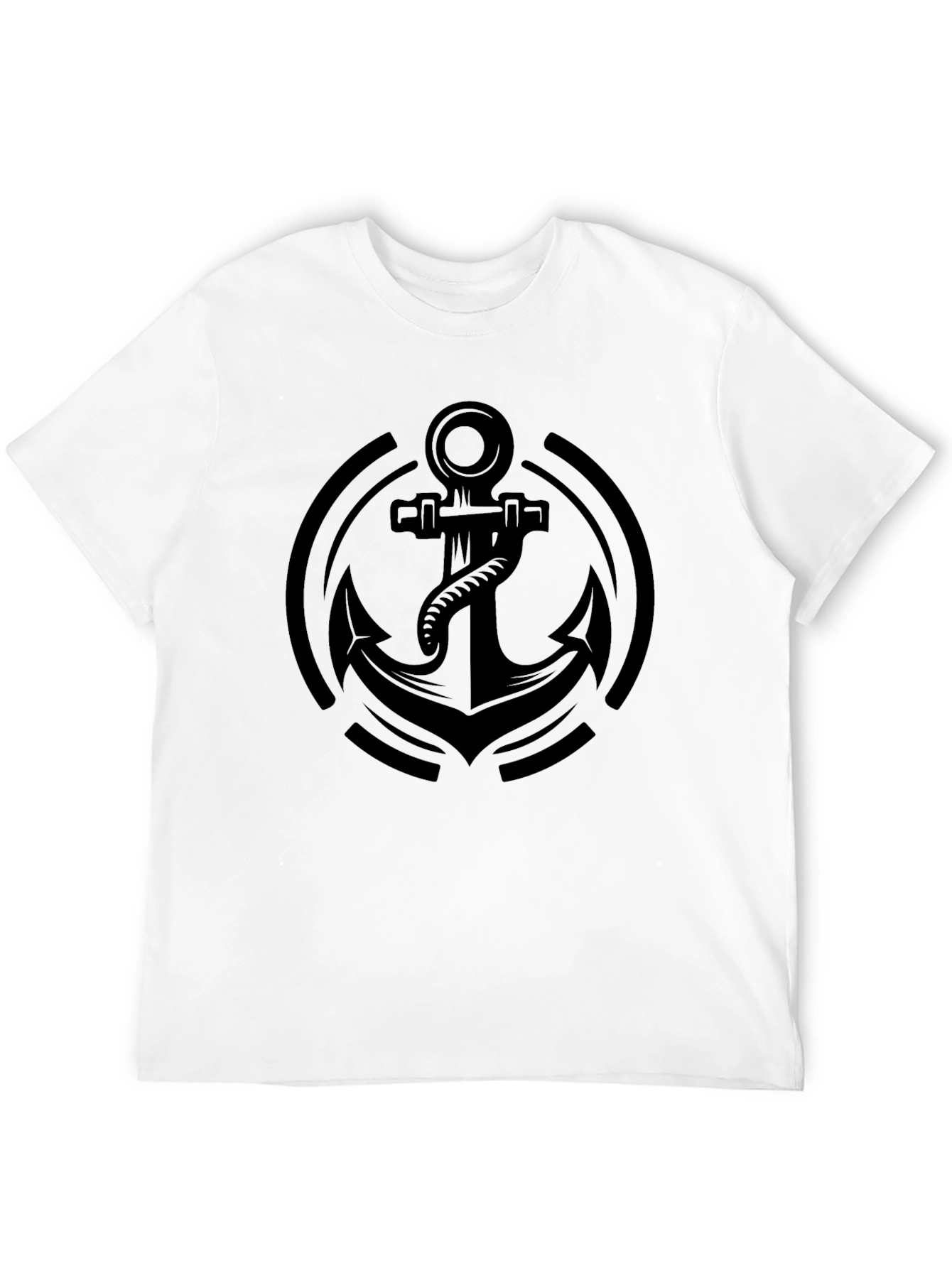Black Anchor Graphic Tee - Nautical Style